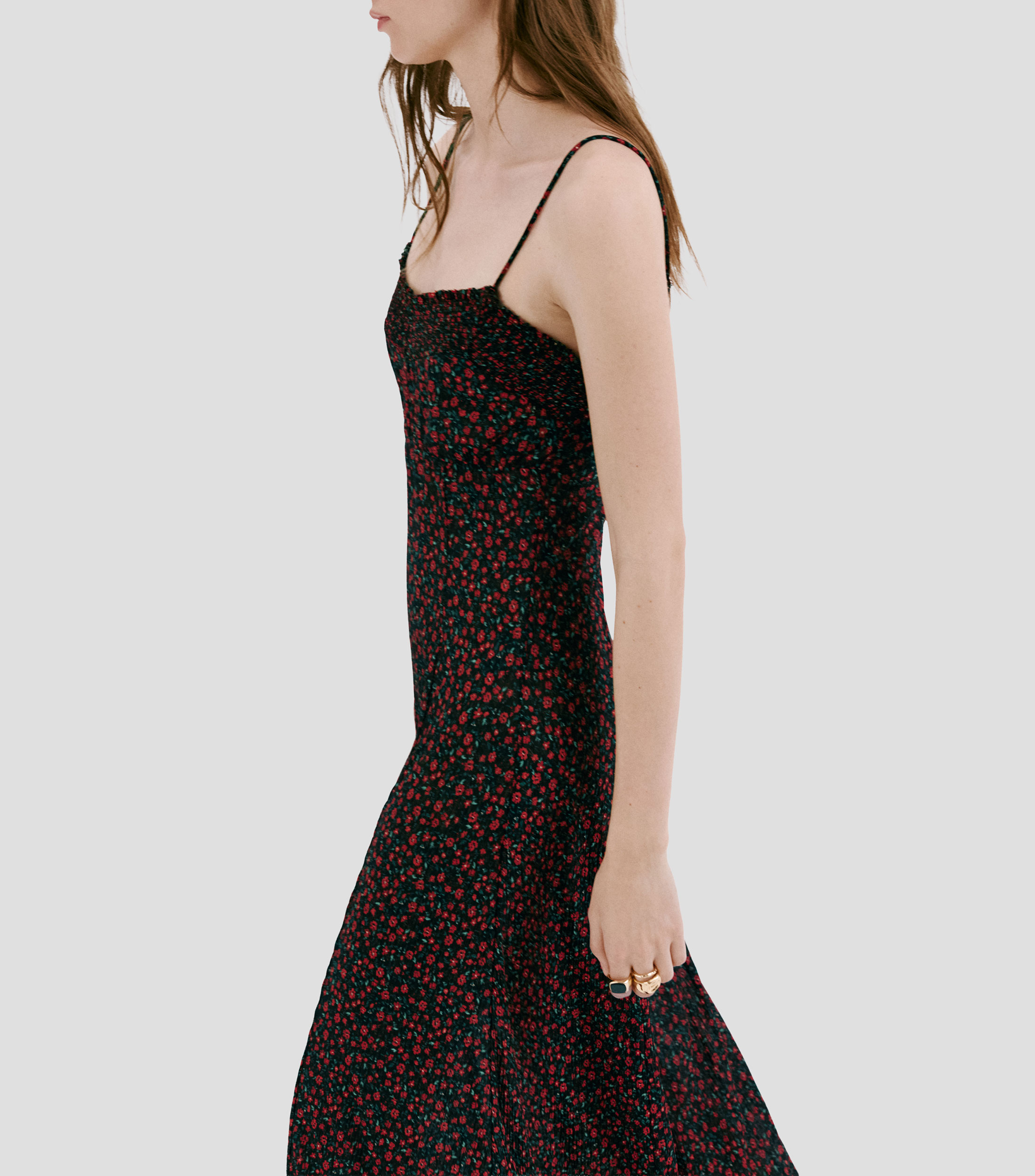 Vestido largo estampado Mujer