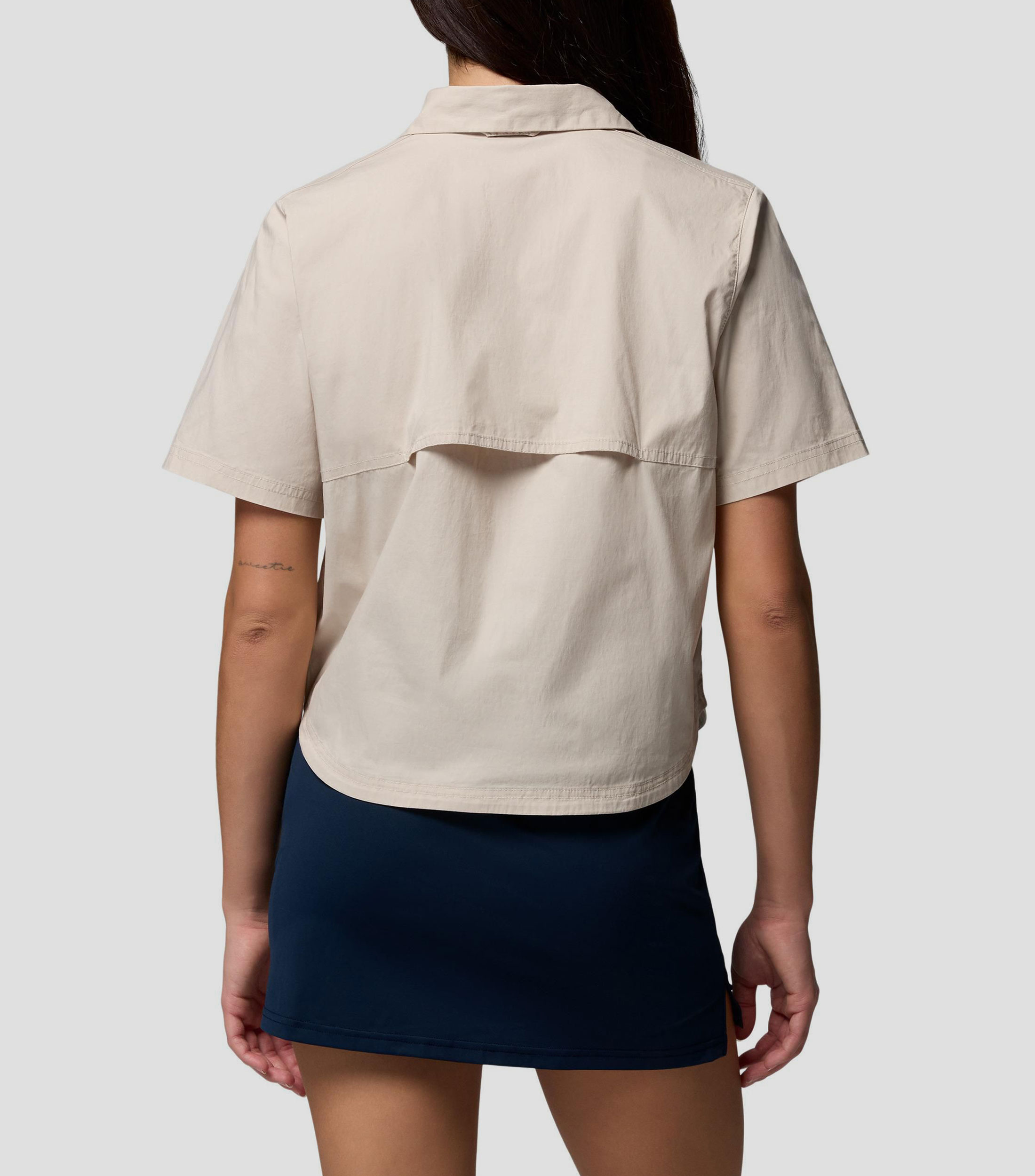Camisa liso manga corta Mujer