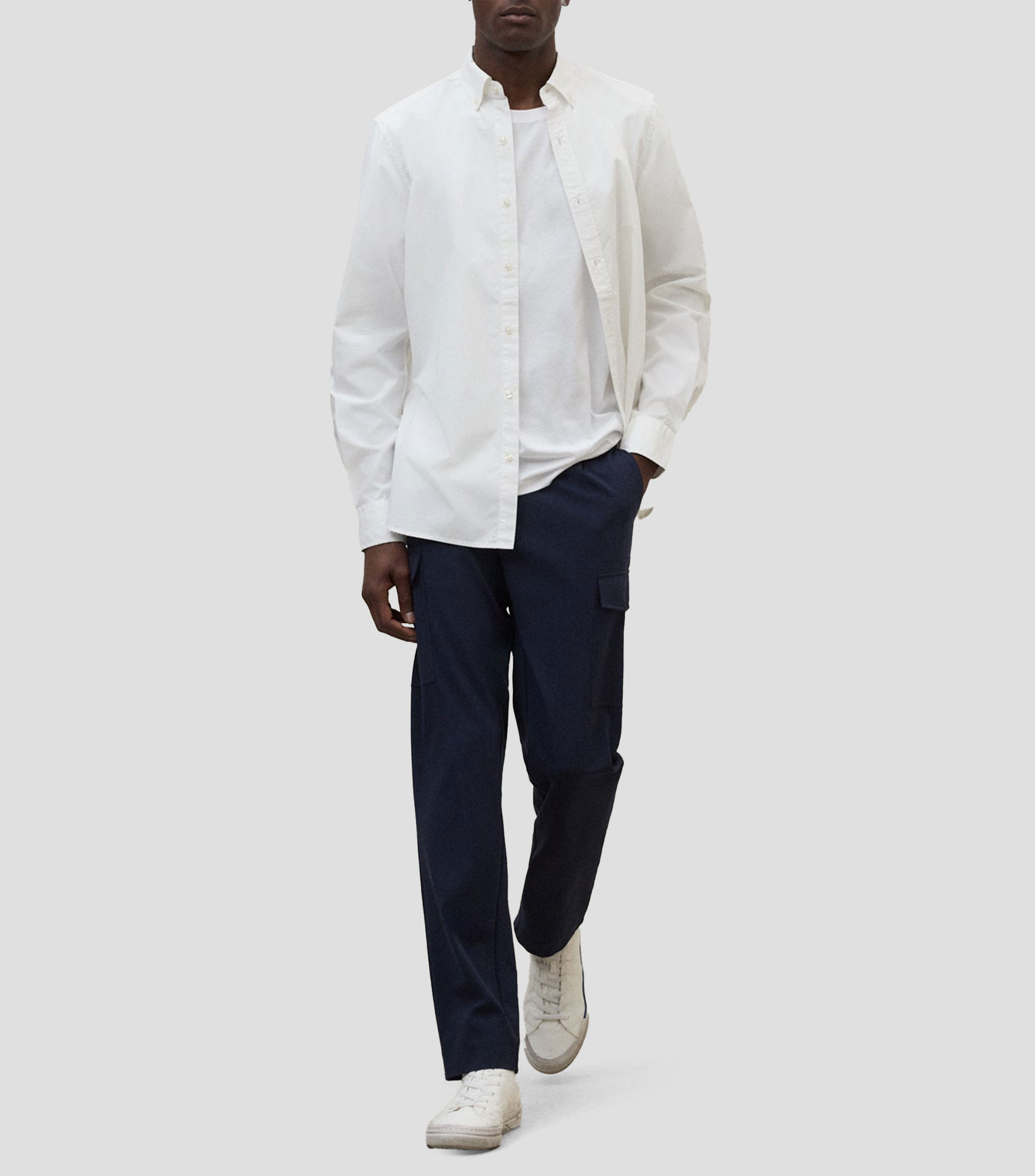 Camisa lisa manga larga Hombre