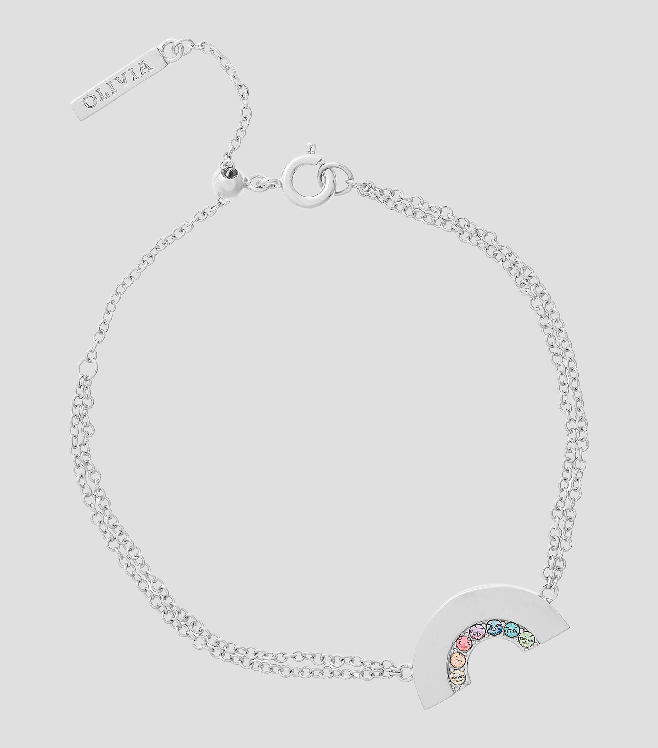 Pulsera con dije de arcoíris con cristales Rainbow Mujer