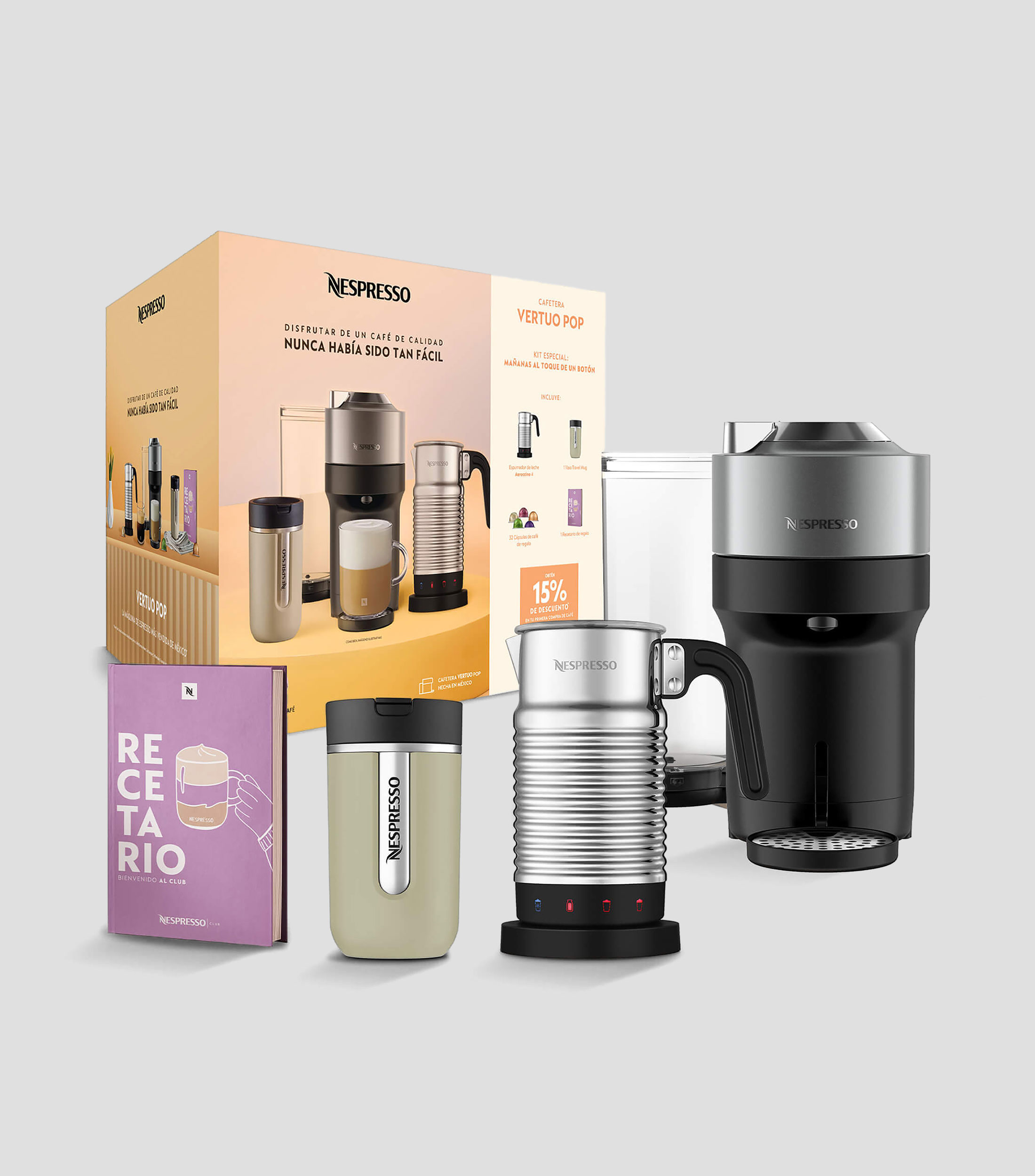 Set Vertuo Pop Titan Cafetera + Termo