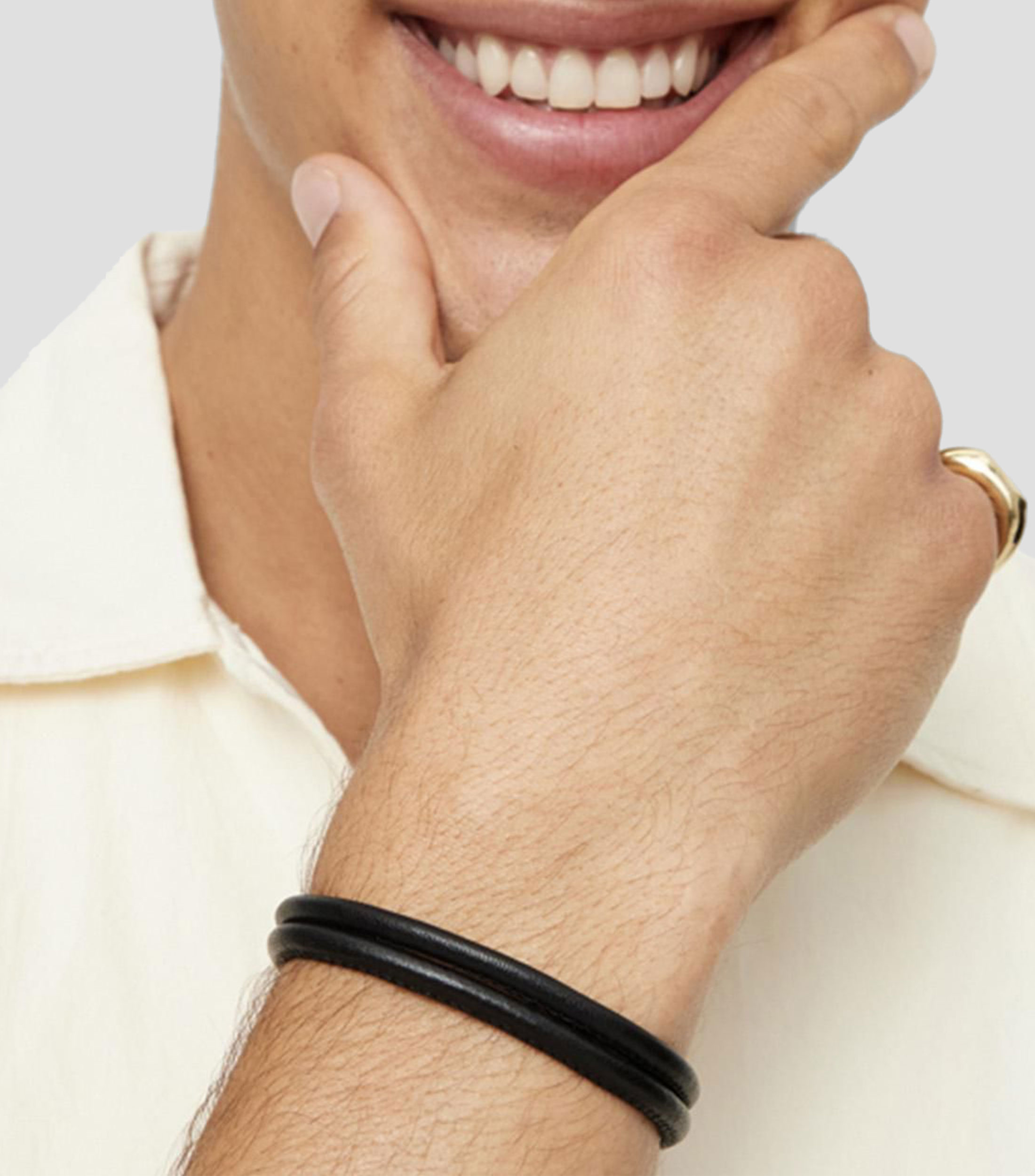 Pulsera con cuero Hombre
