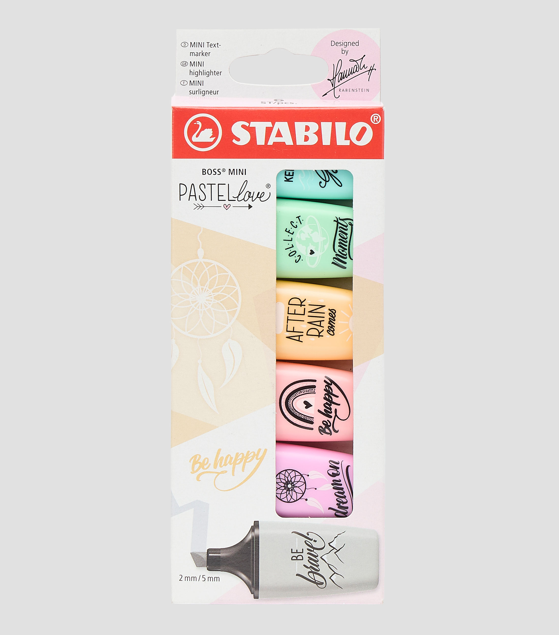 Set 6 marcatextos Boss mini pastel