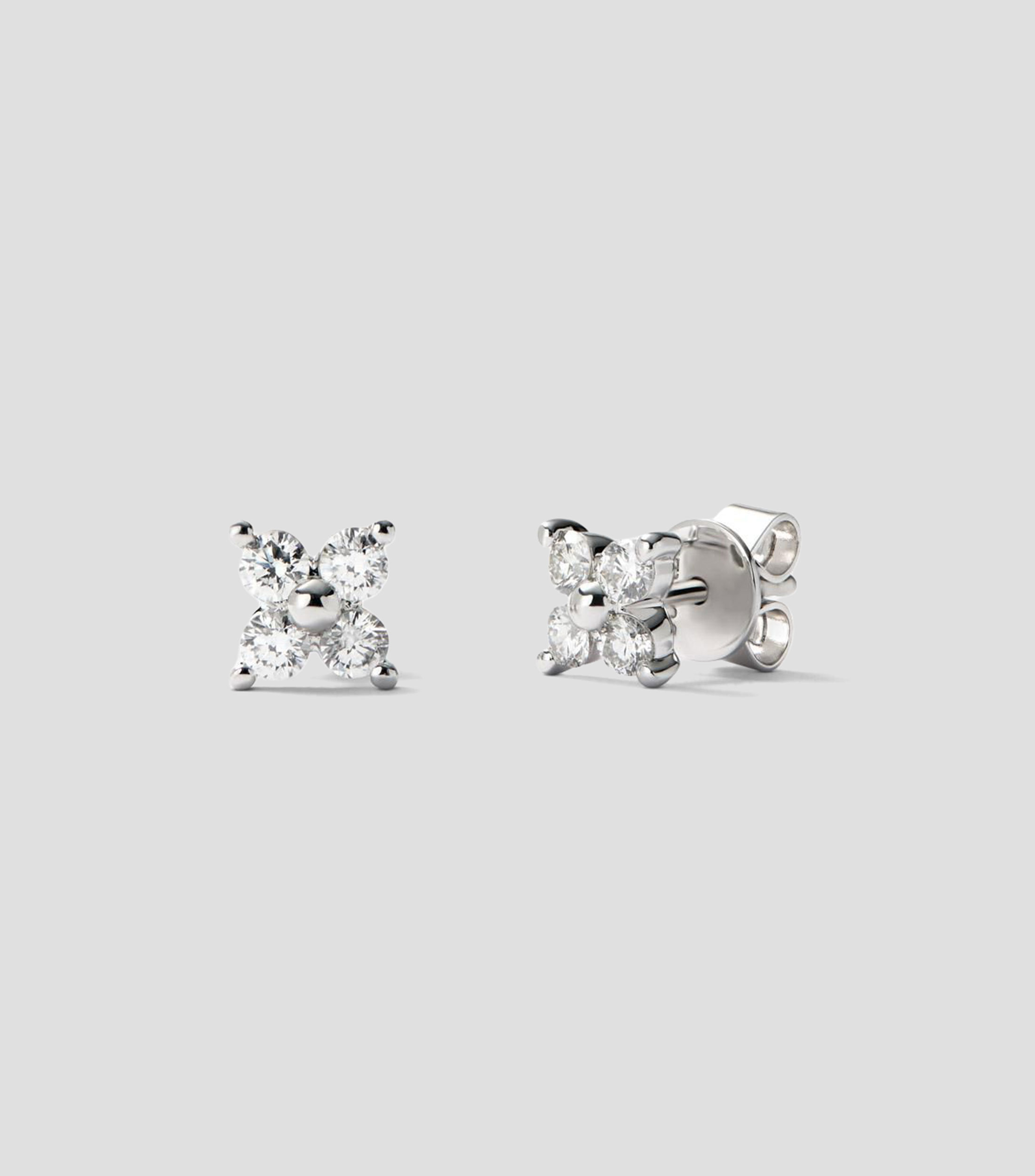Aretes en Oro blanco de 18 Kilates con diamantes Mujer