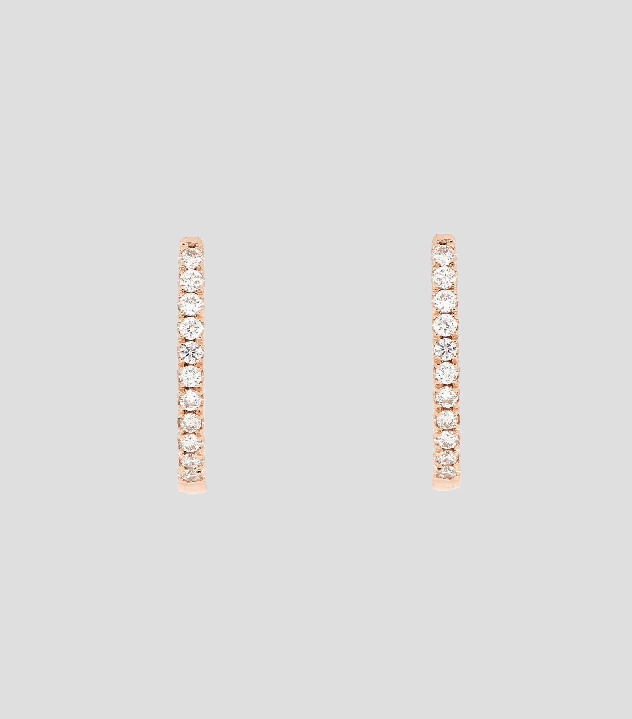 Aretes en oro rosa de 18 Kts con diamantes Mujer