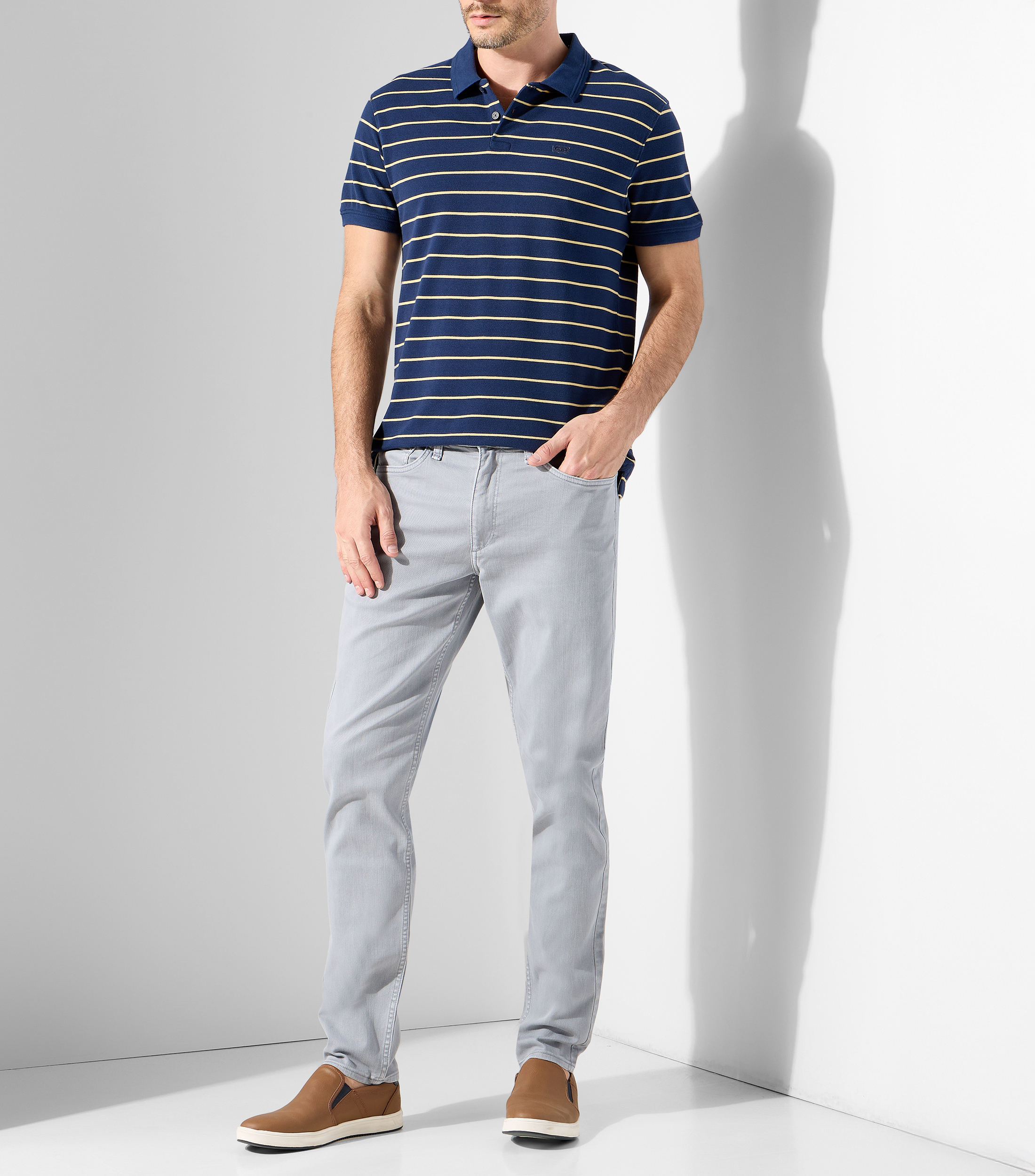 Playera polo manga corta rayas Hombre