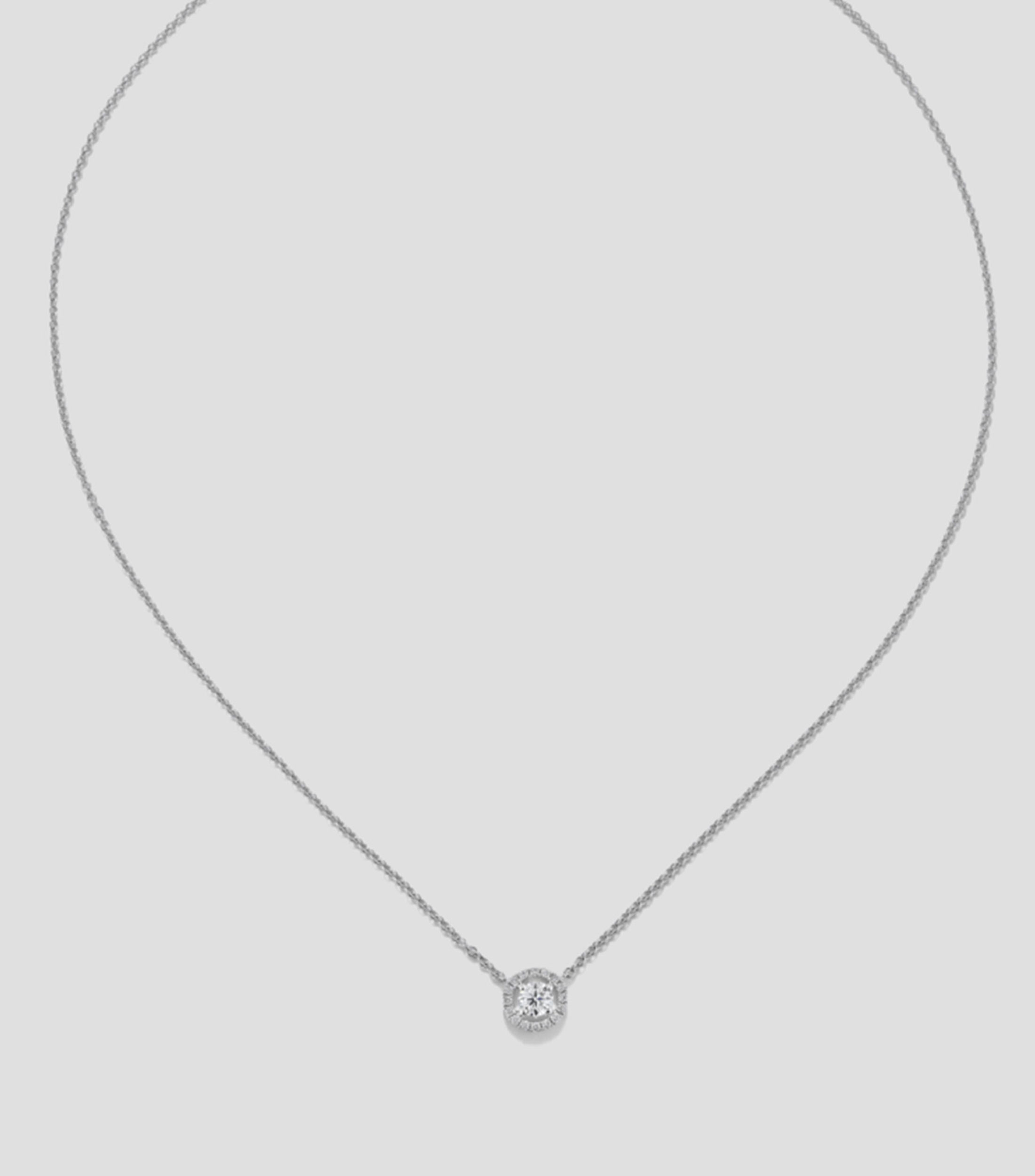 Collar con dije redondo en oro blanco de 18 kilates con diamantes Grace Mujer