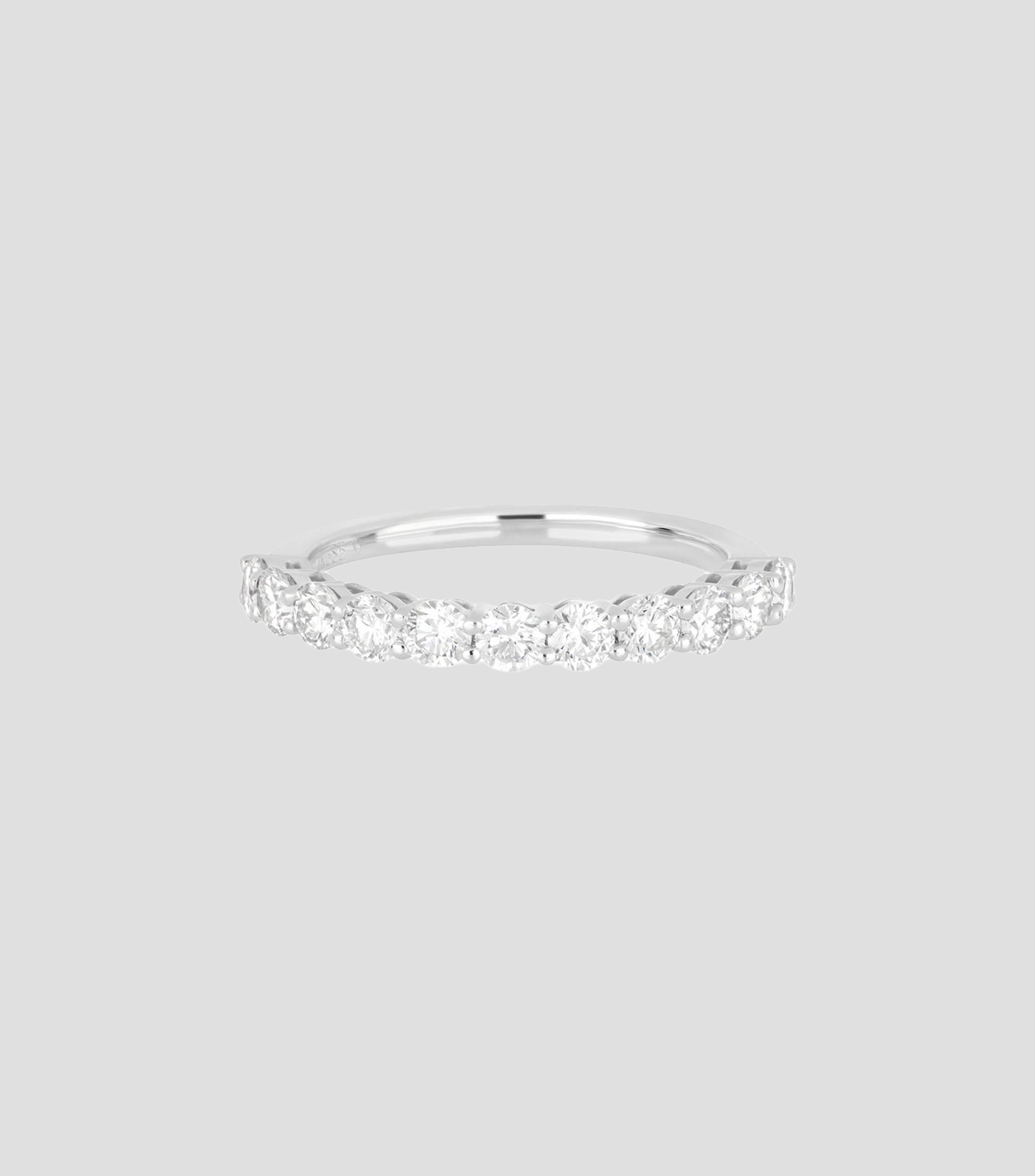 Anillo en Oro blanco de 14 Kilates con Diamantes Naturales Mujer