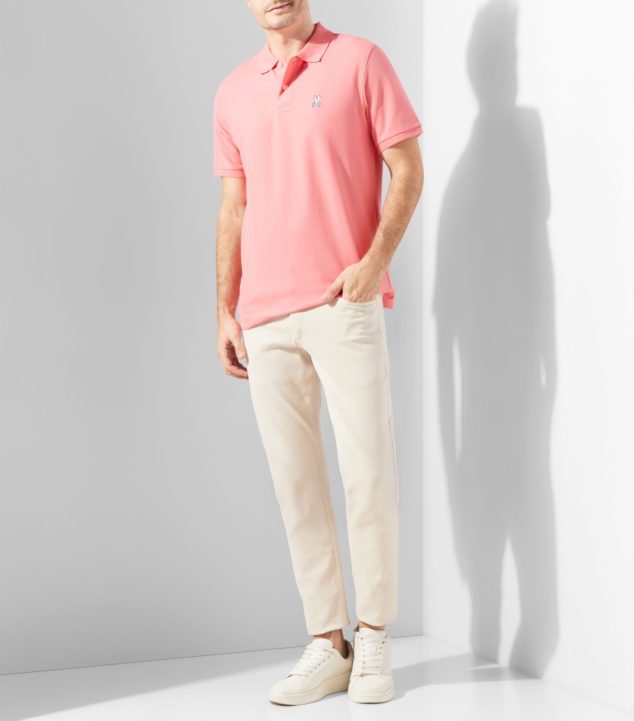 Playera polo manga corta lisa Hombre