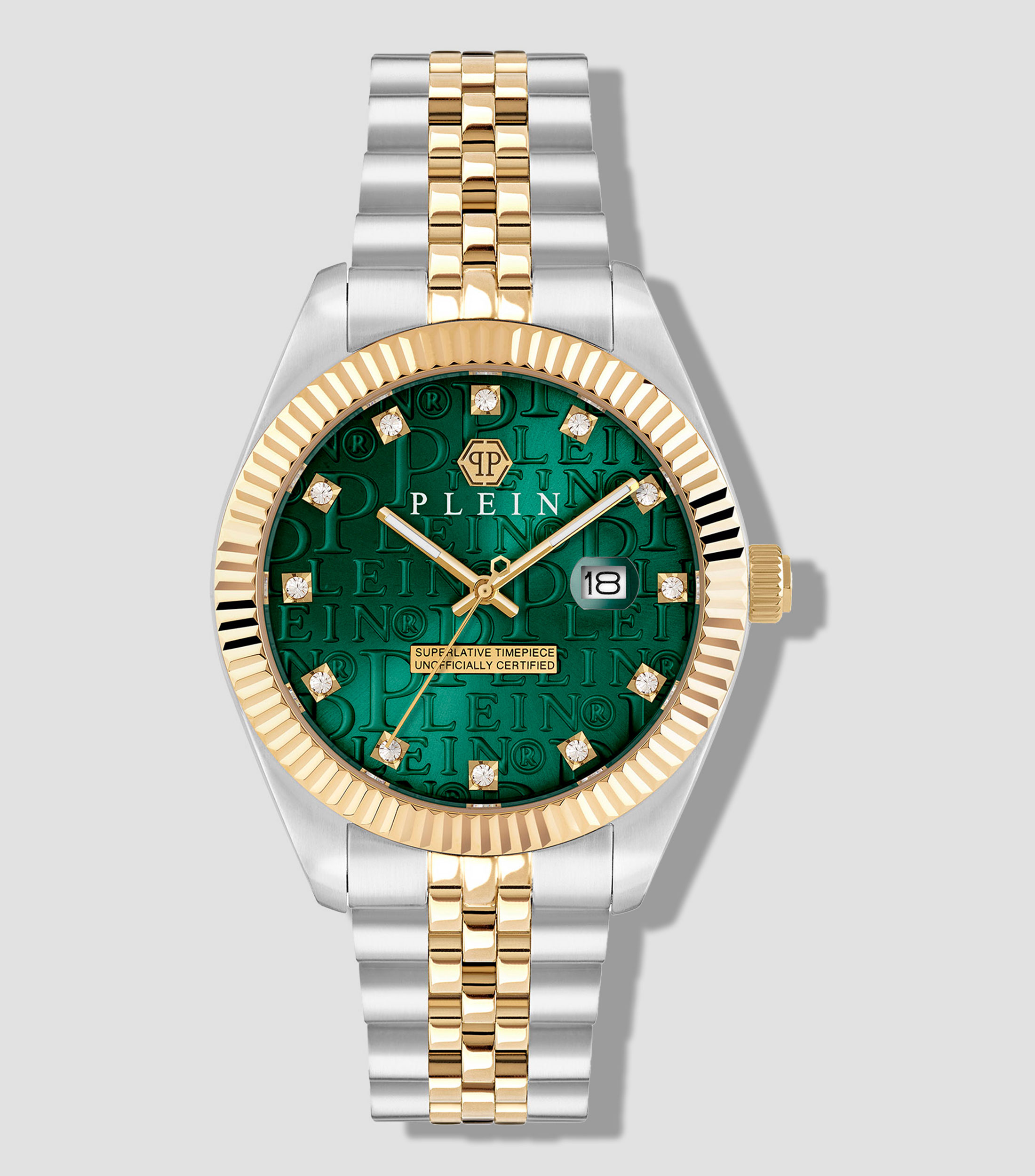 Reloj para Hombre Date Superlative casual plateado, dorado