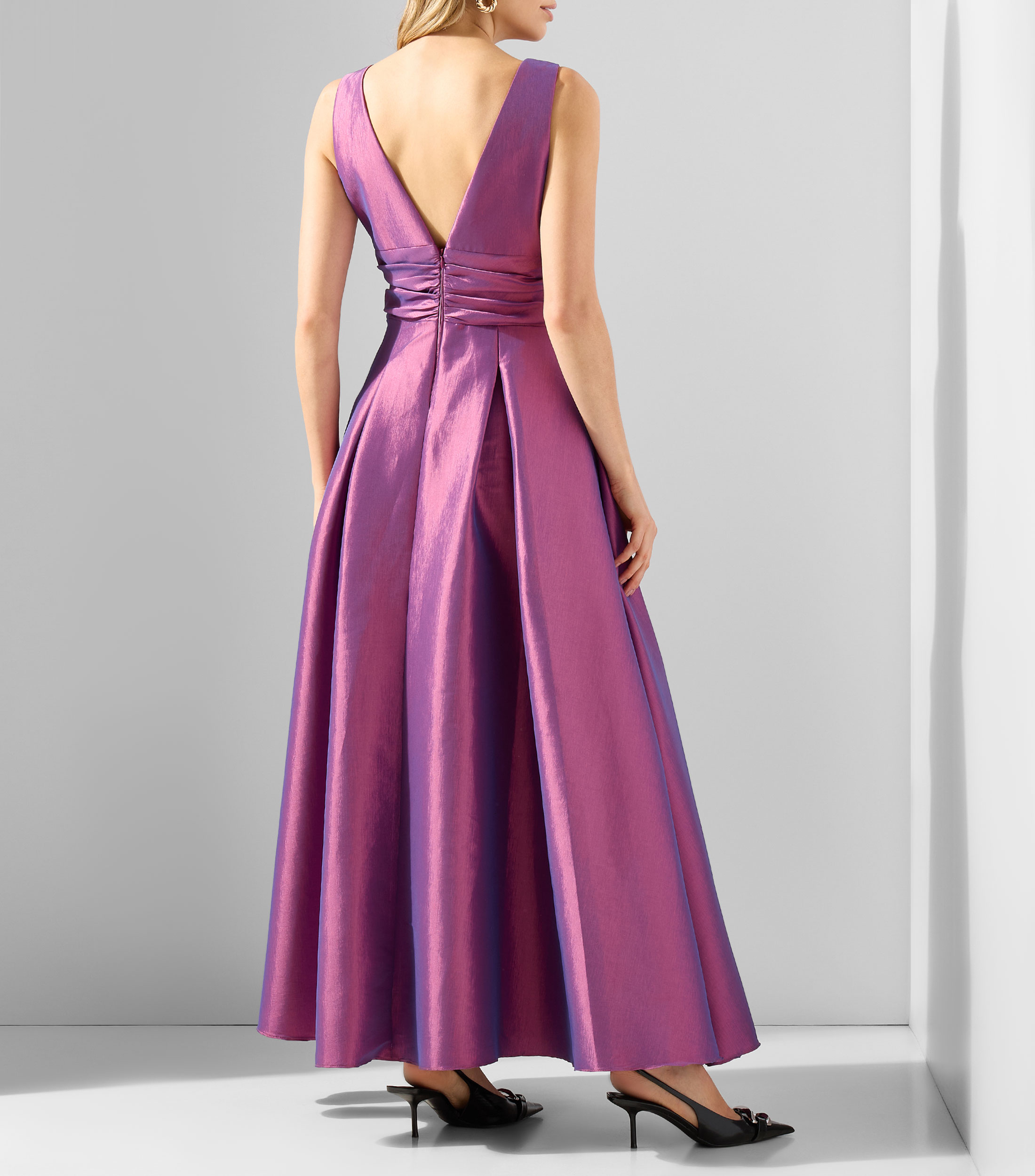Vestido de fiesta largo liso Mujer