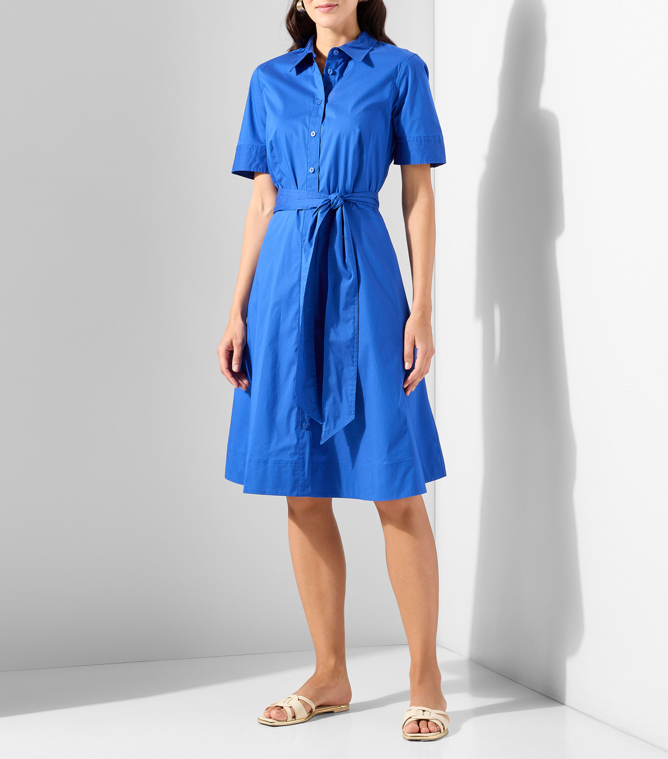 Vestido midi liso Mujer