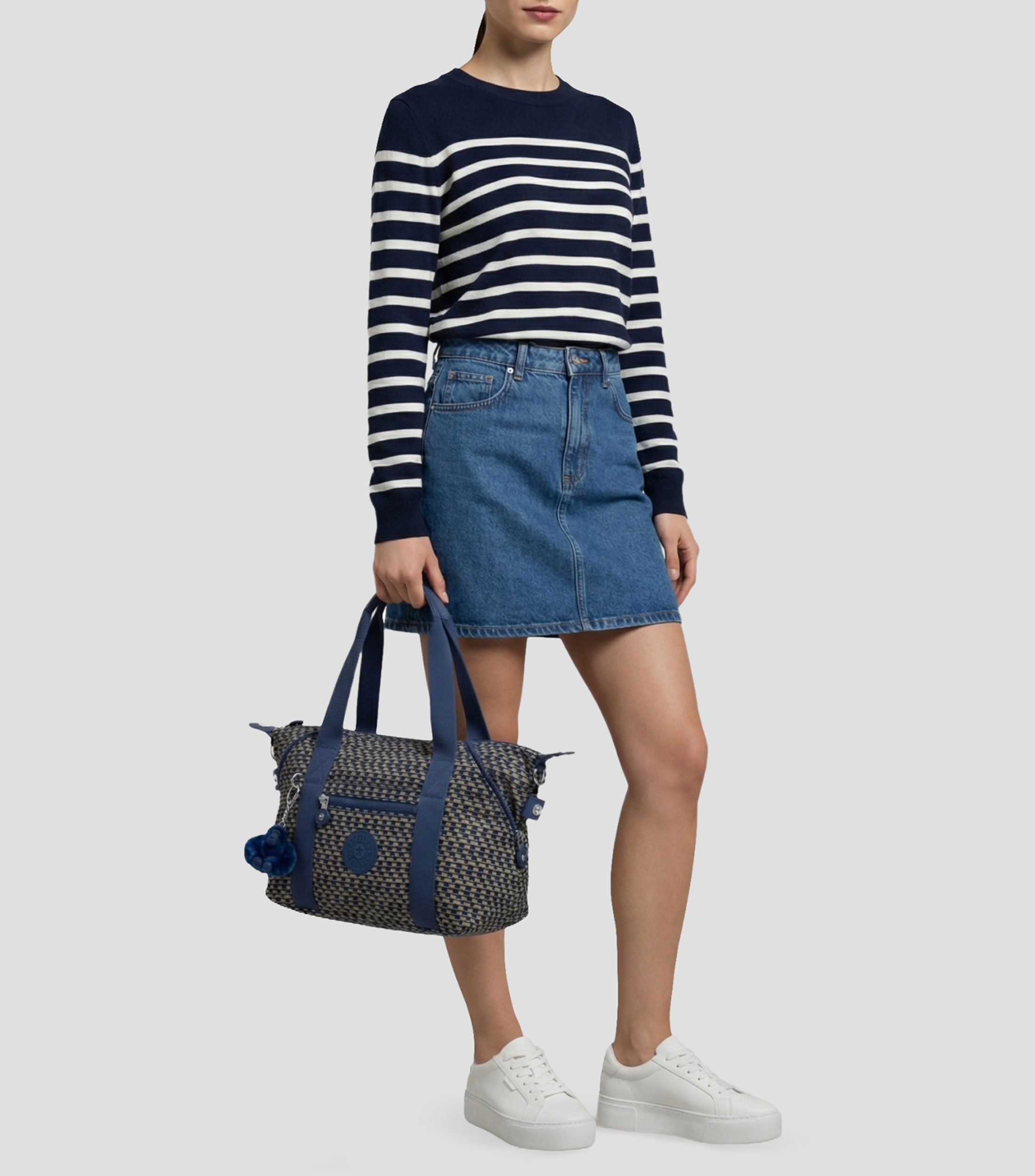 Bolsa tote azul Art Mini estampada Mujer