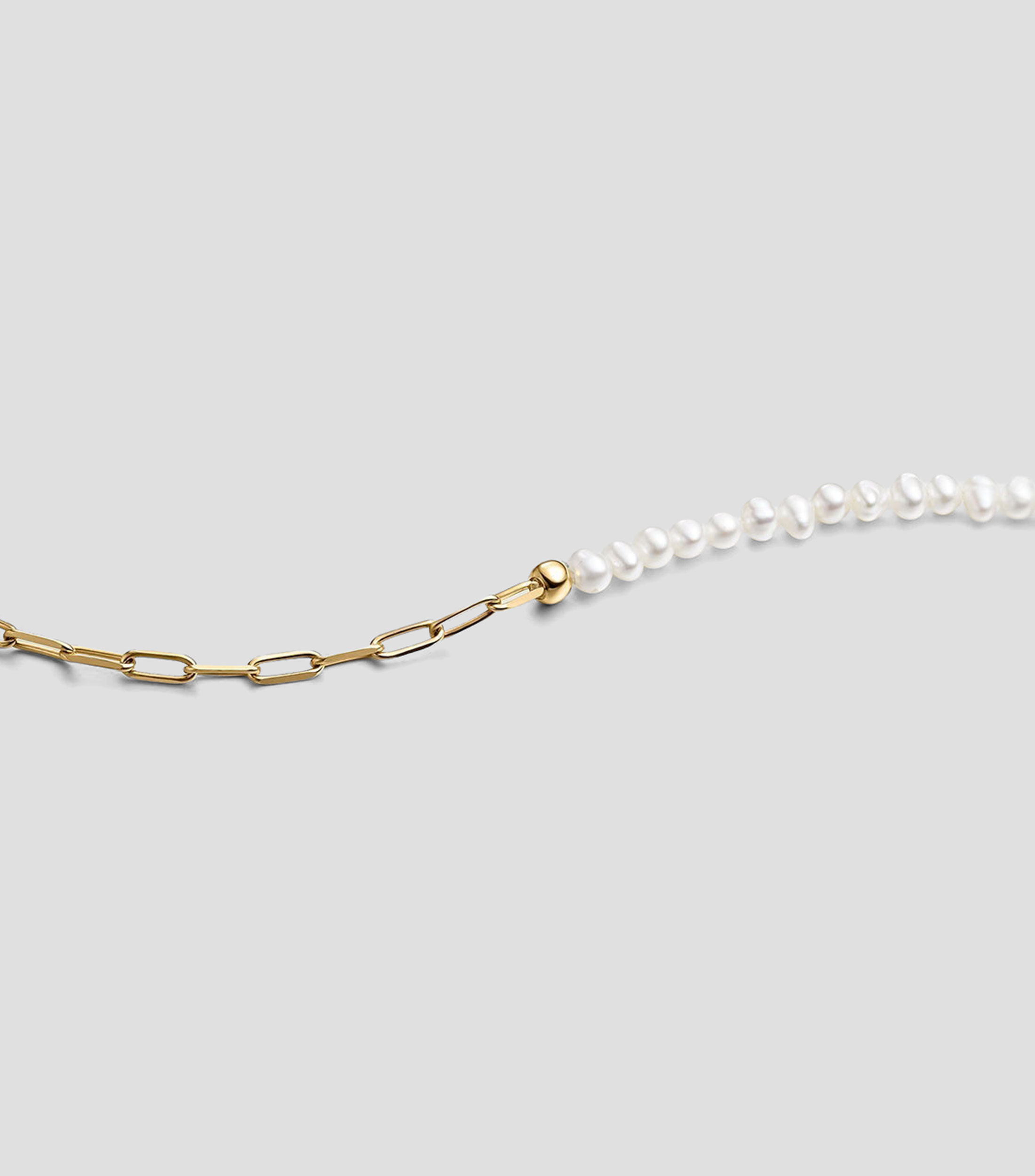 Collar en Plata Connector con perlas Mujer