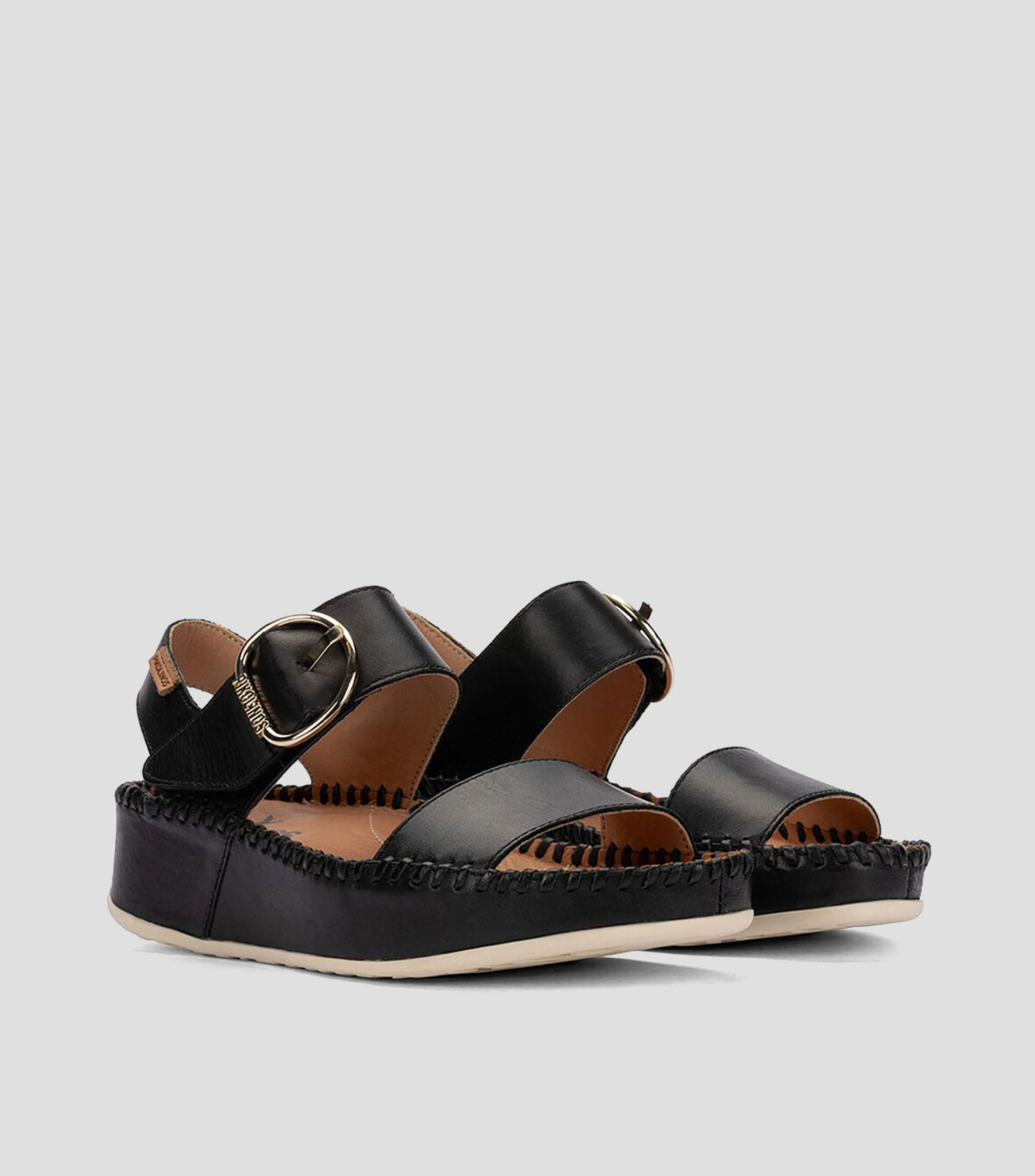 Sandalias con tacón bajo de cuña Marina Mujer