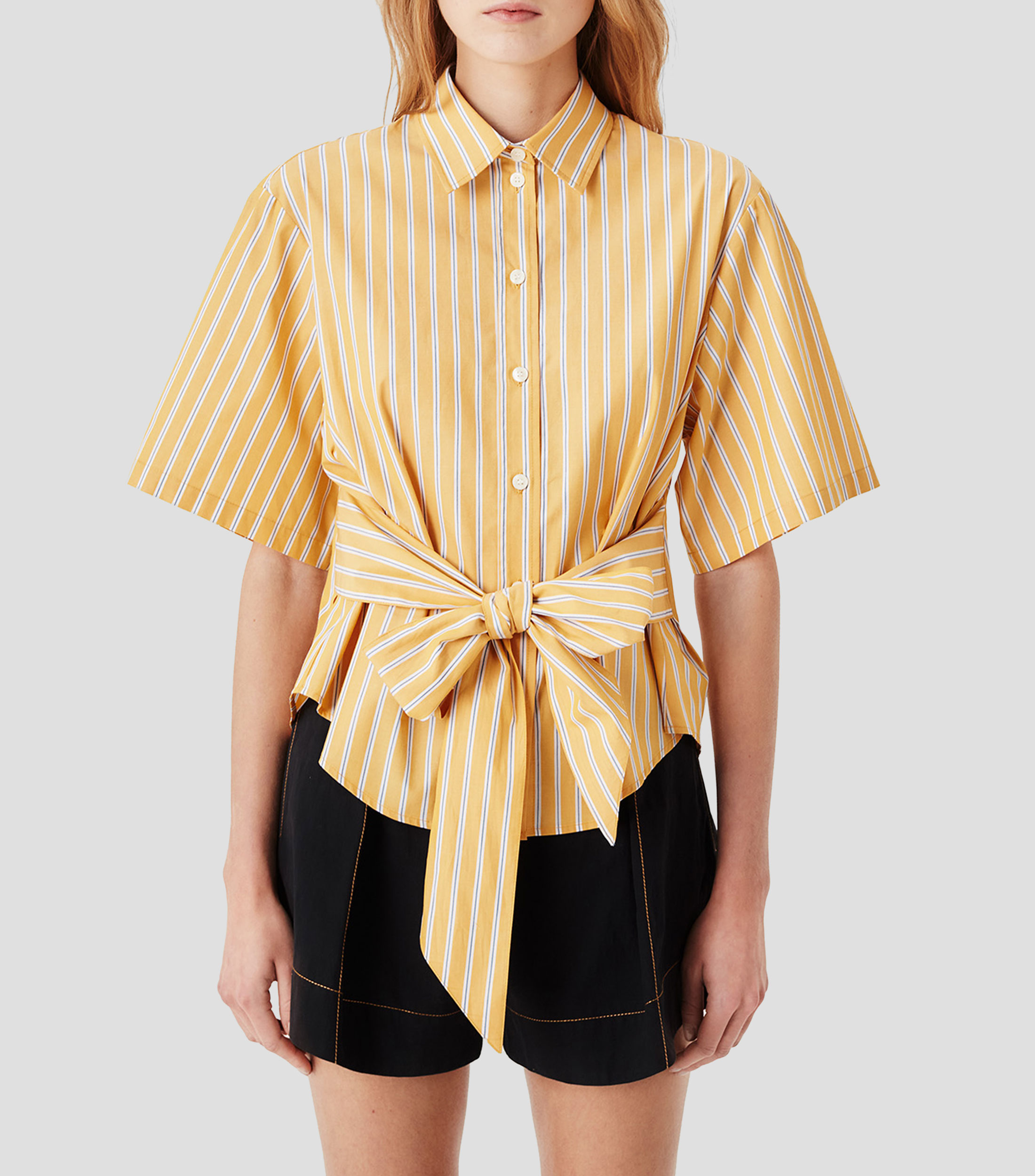 Camisa rayas manga corta Mujer