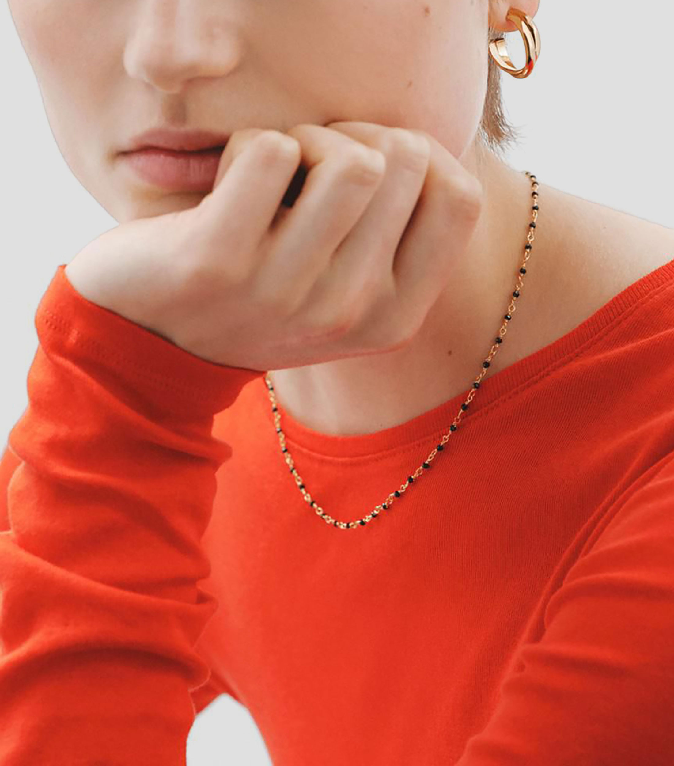 Collar en plata .925 con espinelas negras Big Daddy Mujer