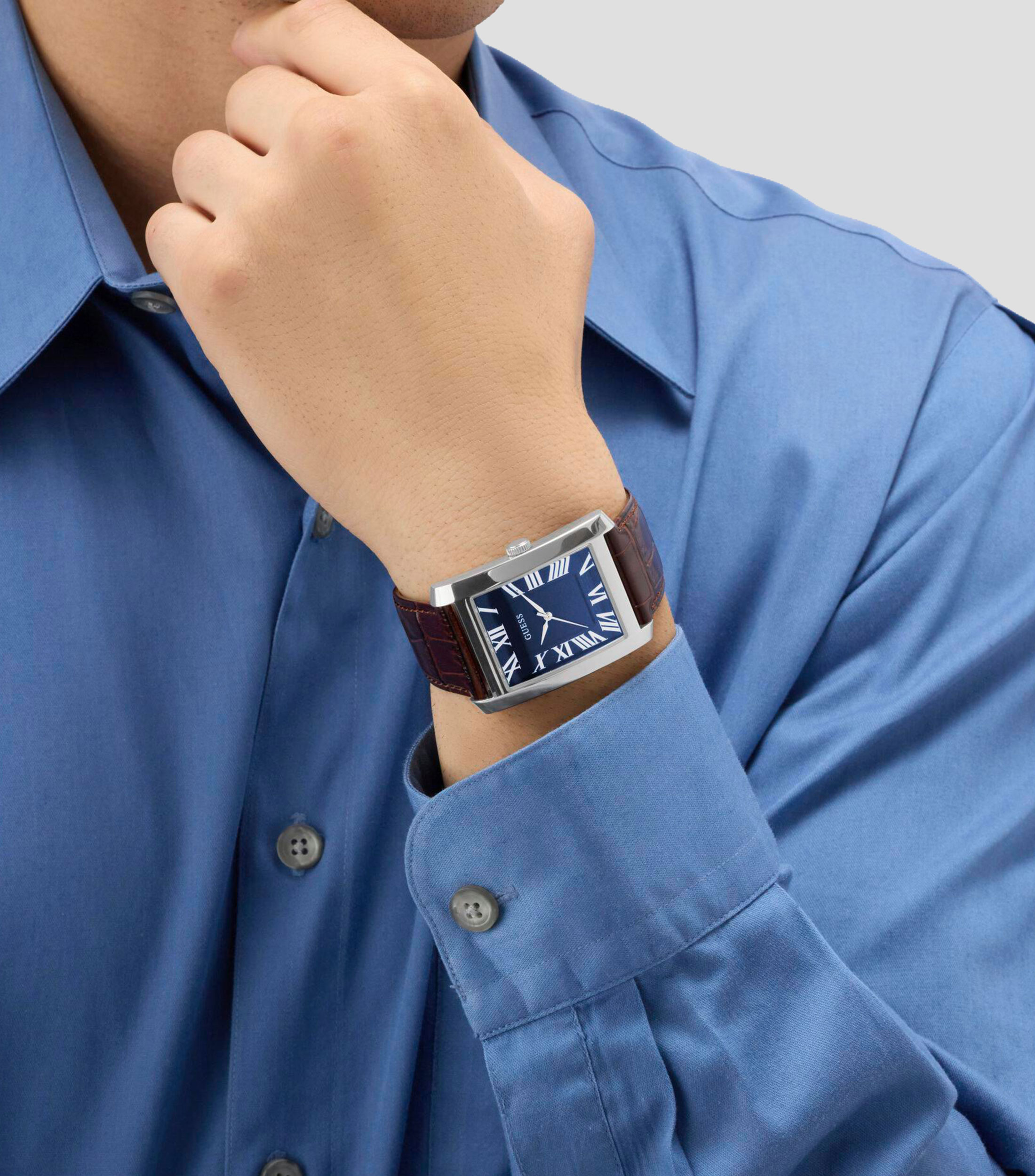 Reloj para Hombre Clyde de vestir Azul, Plateado