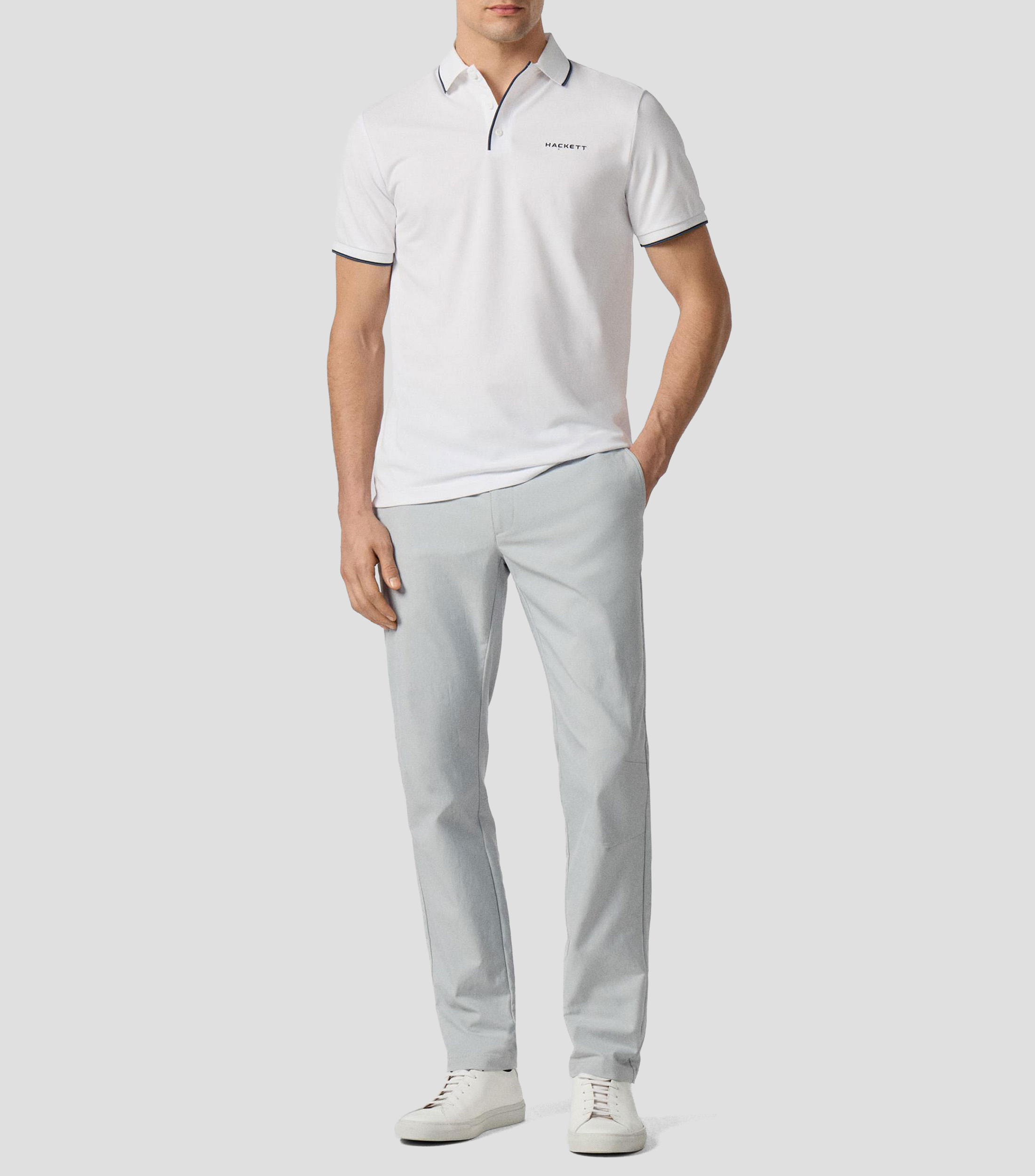 Playera tipo polo manga corta lisa Hombre