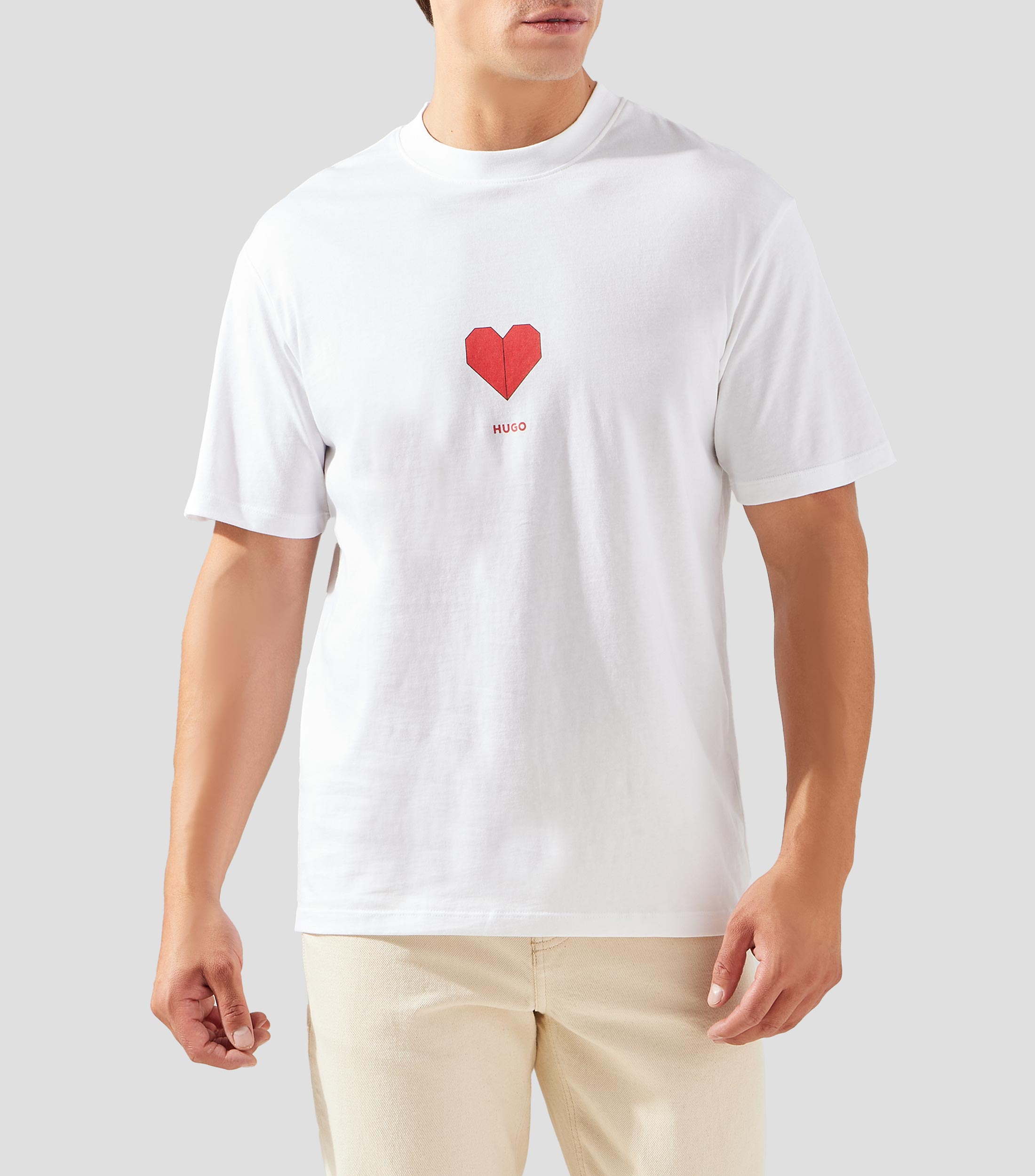 Playera cuello redondo manga corta estampada Hombre