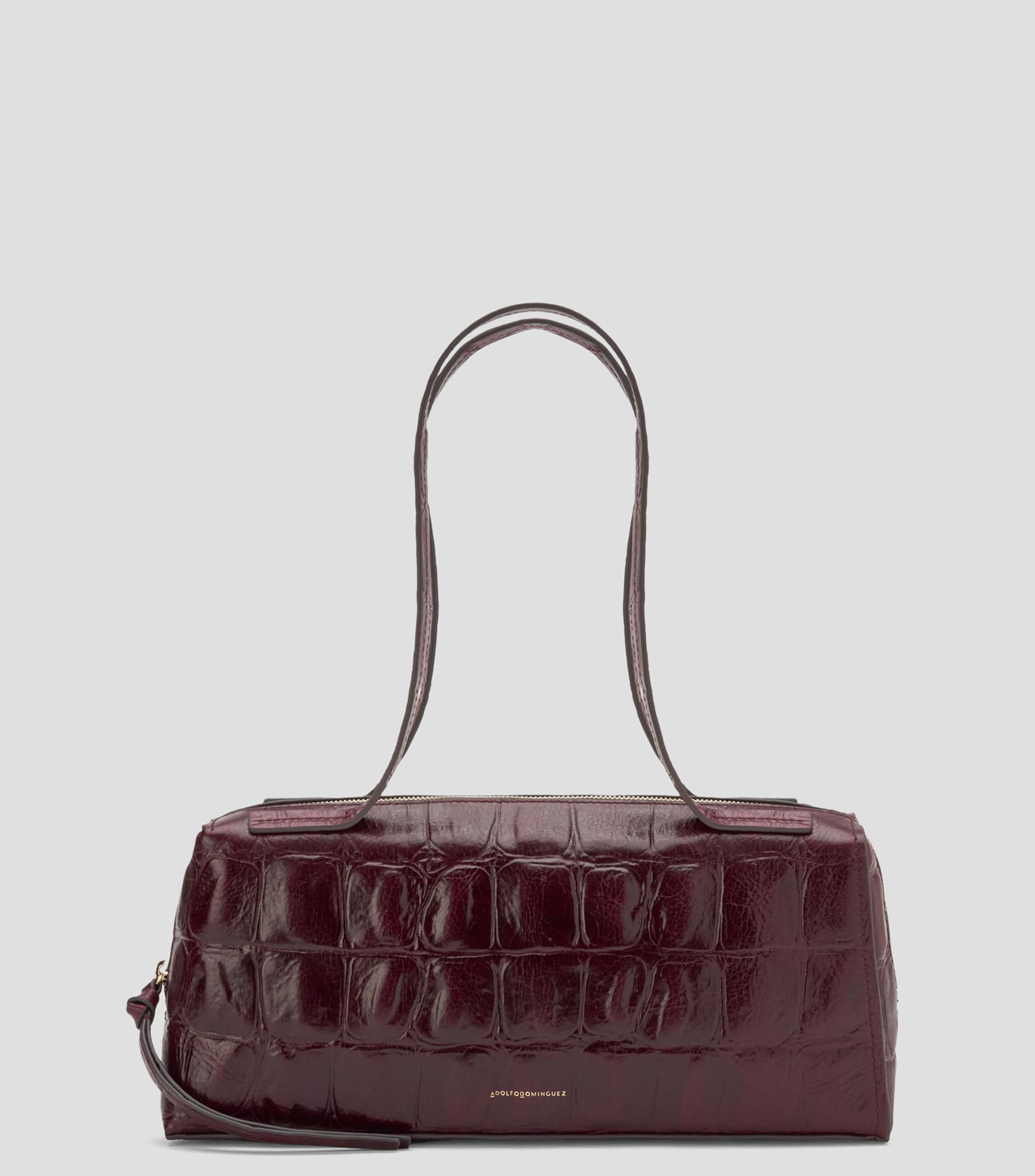 Bolsa bowler en piel sólido Mujer