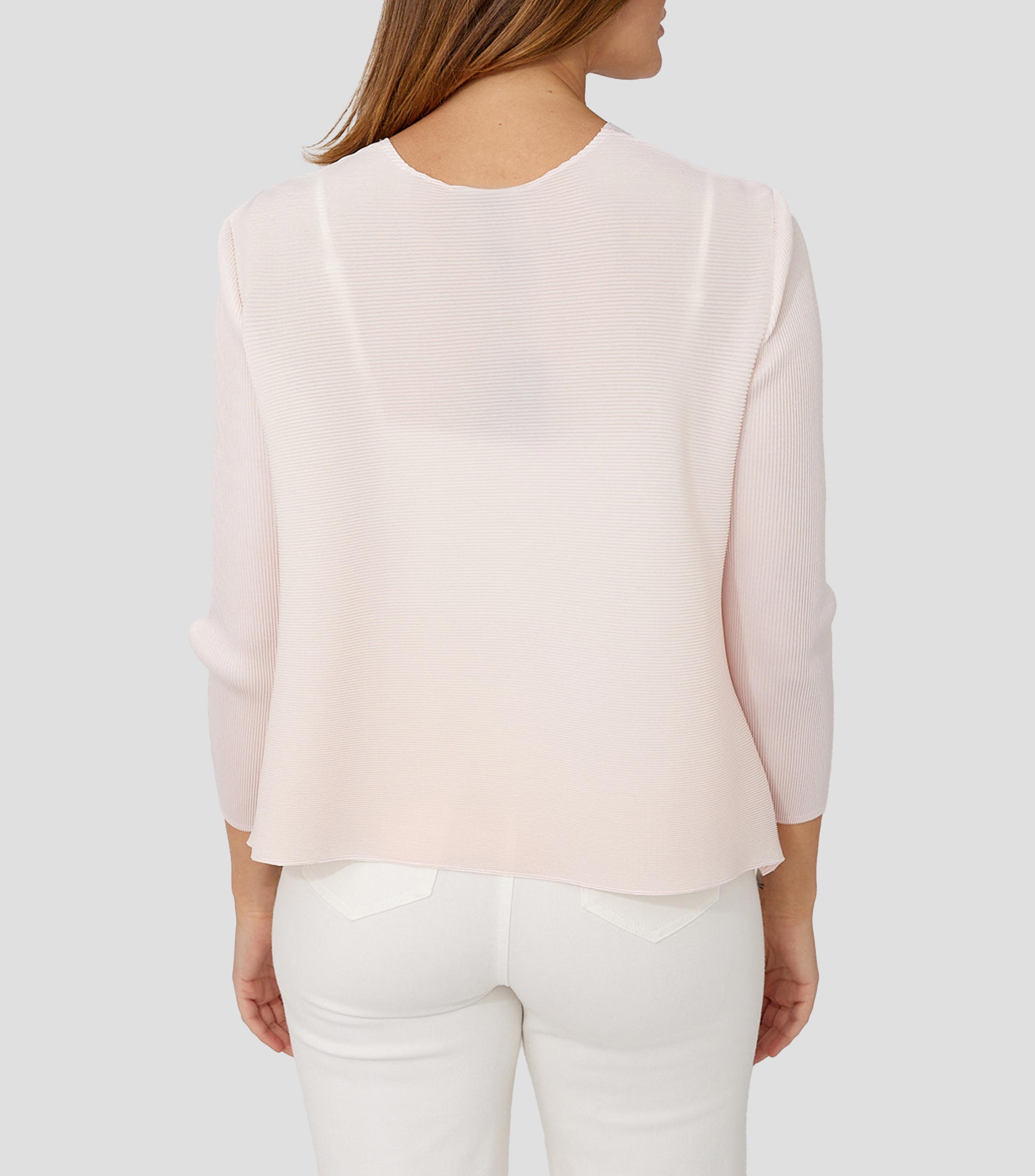 Blusa lisa manga 7/8 Mujer
