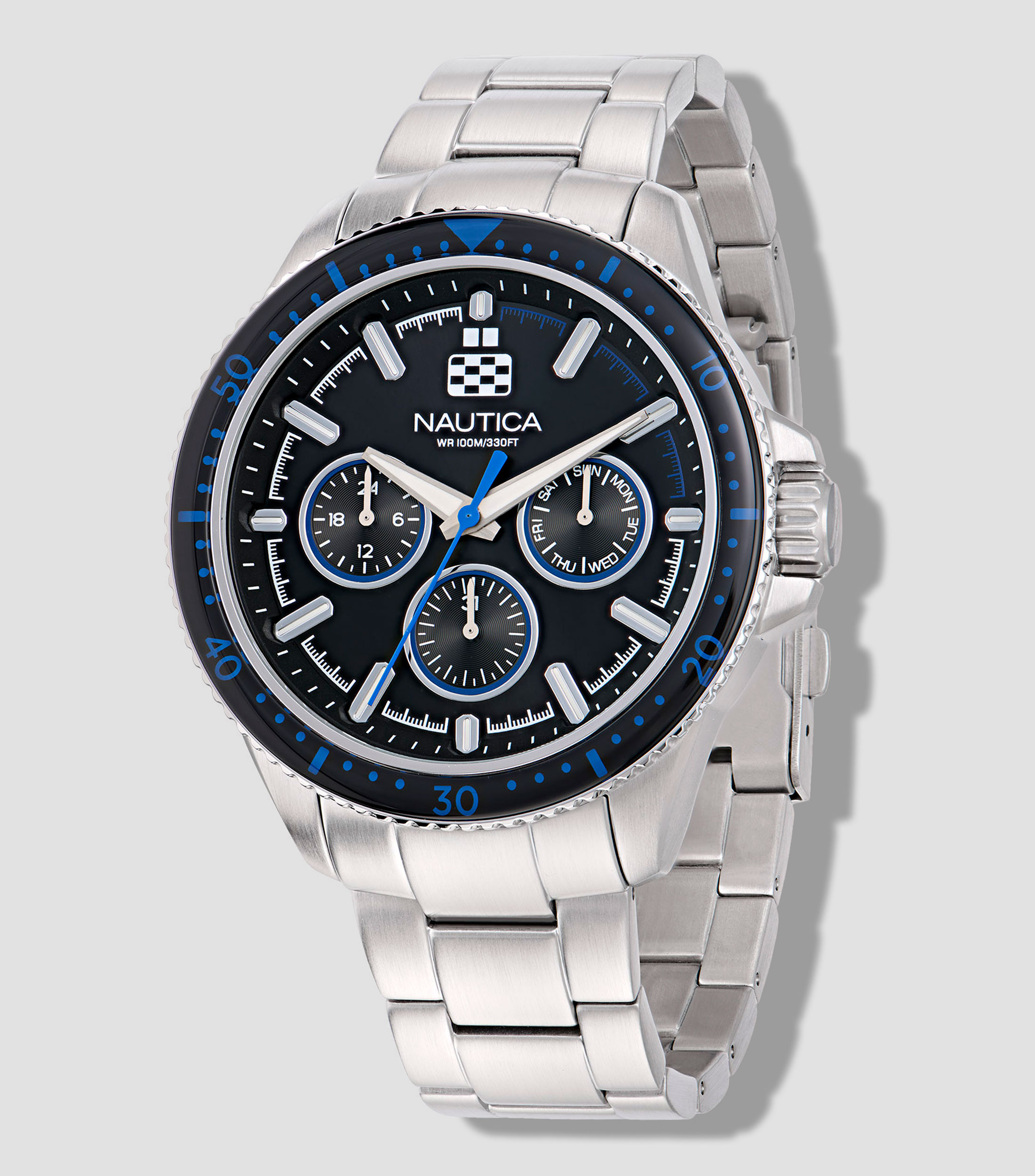 Reloj para Hombre NCT Windrose Casual, Plata, Negro