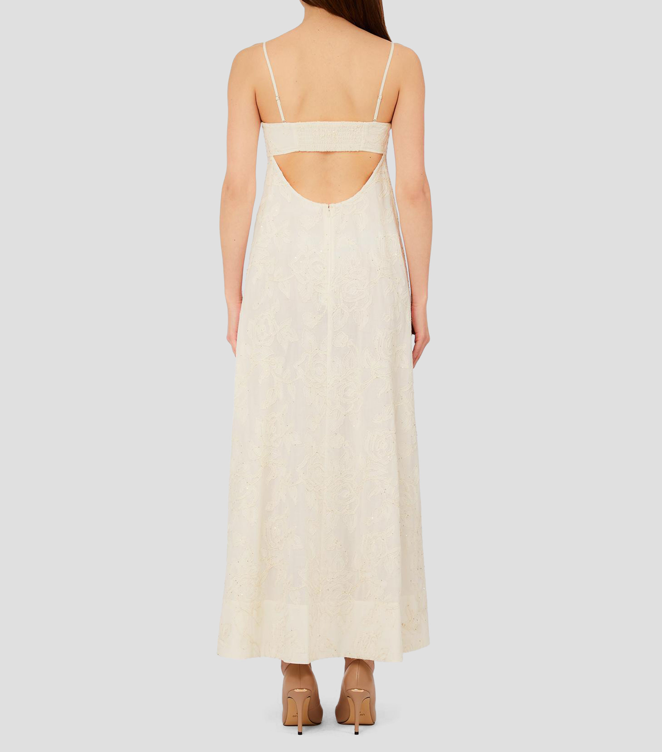 Vestido largo liso Mujer