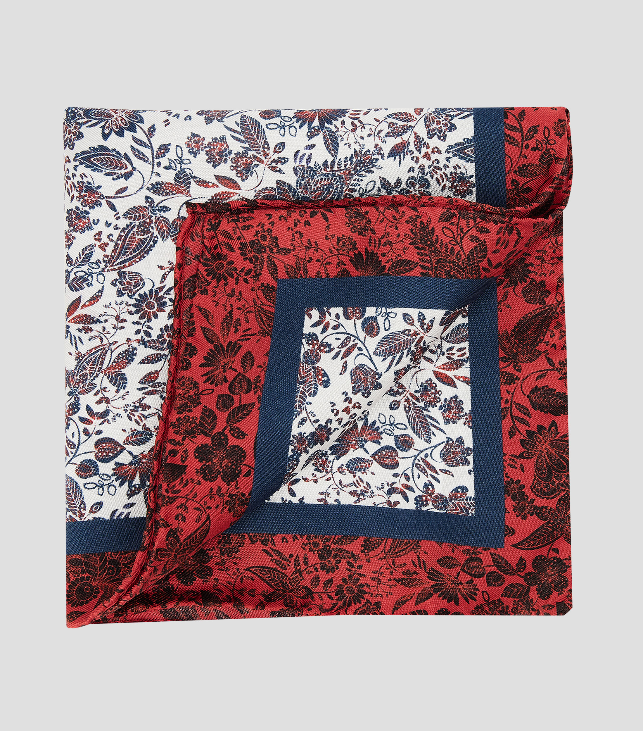 Pañuelo en seda multicolor estampado Hombre