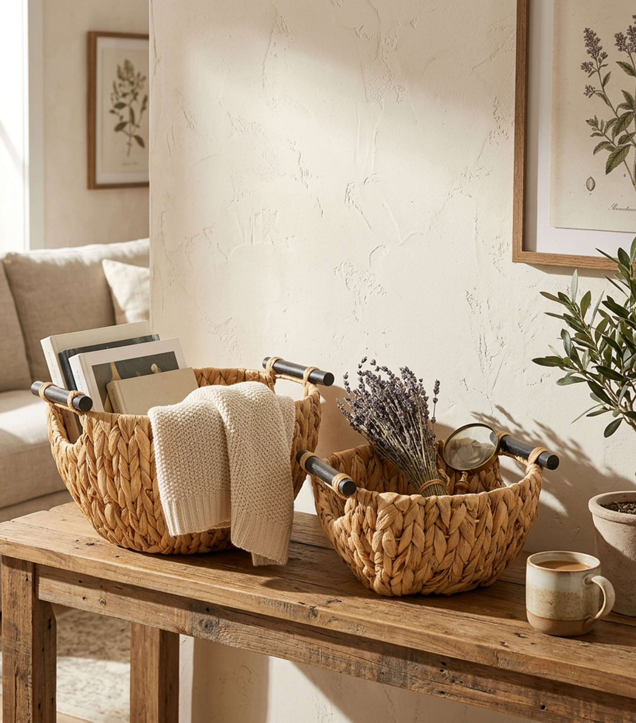 Set 2 Canastas decorativas redondas