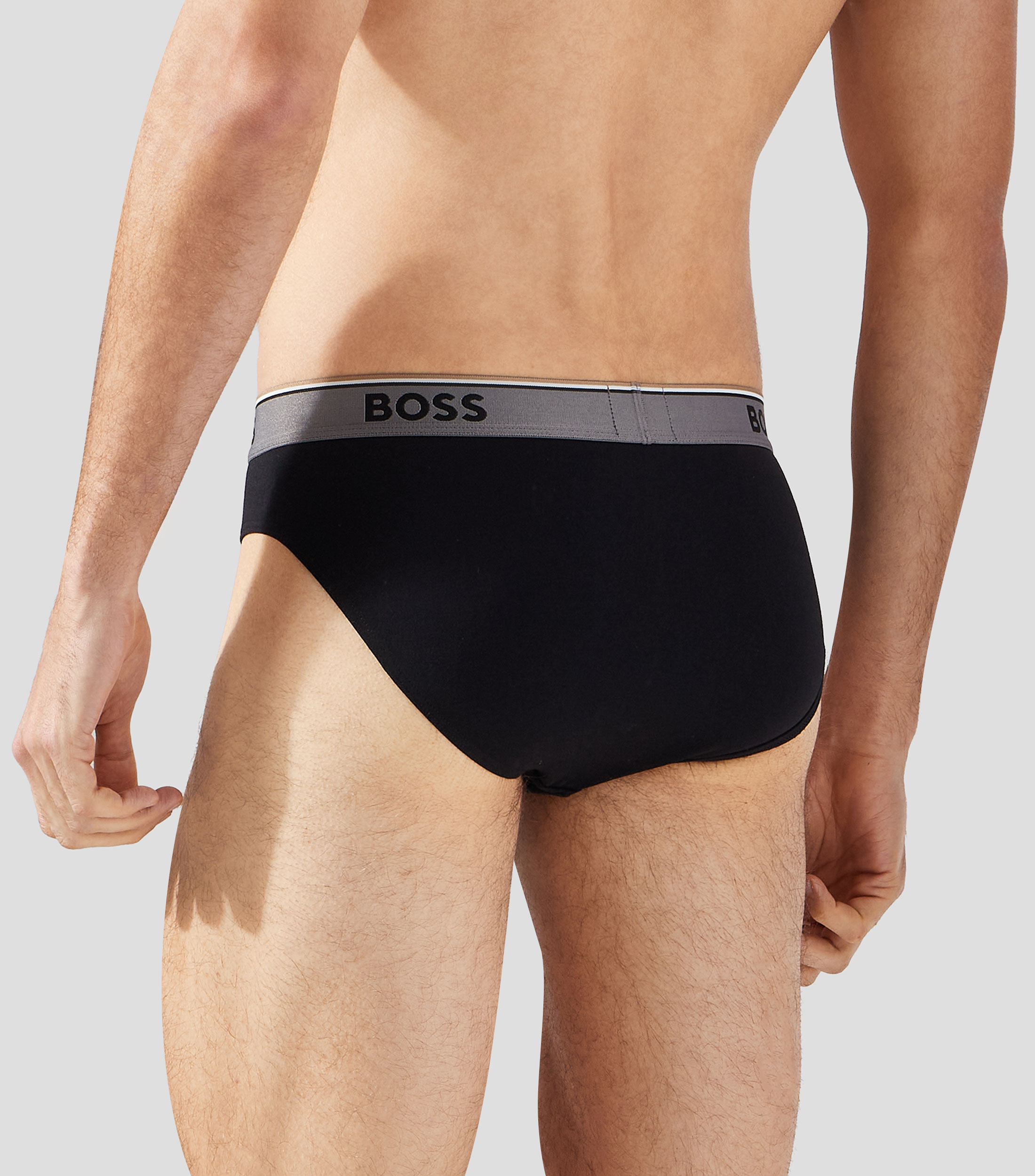 Set de 3 trusas slip en algodón elástico Hombre