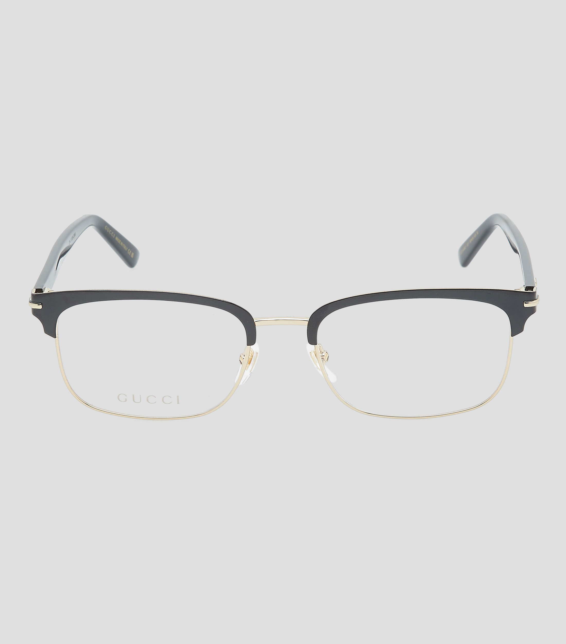 Lentes oftálmicos rectangulares Dorado con negro Hombre