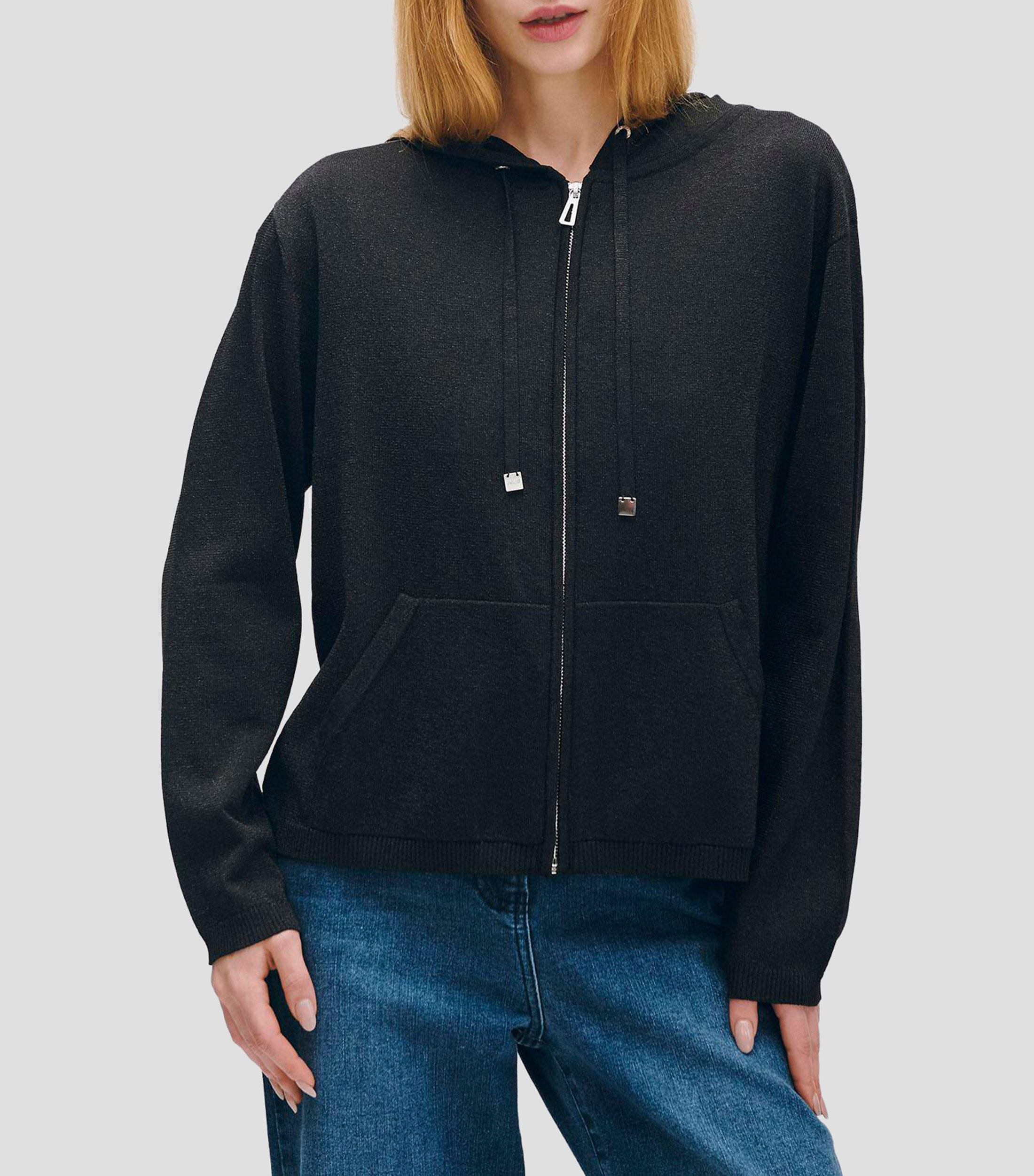 Suéter Tejido De Punto Tipo Sudadera Con Lúrex Mujer