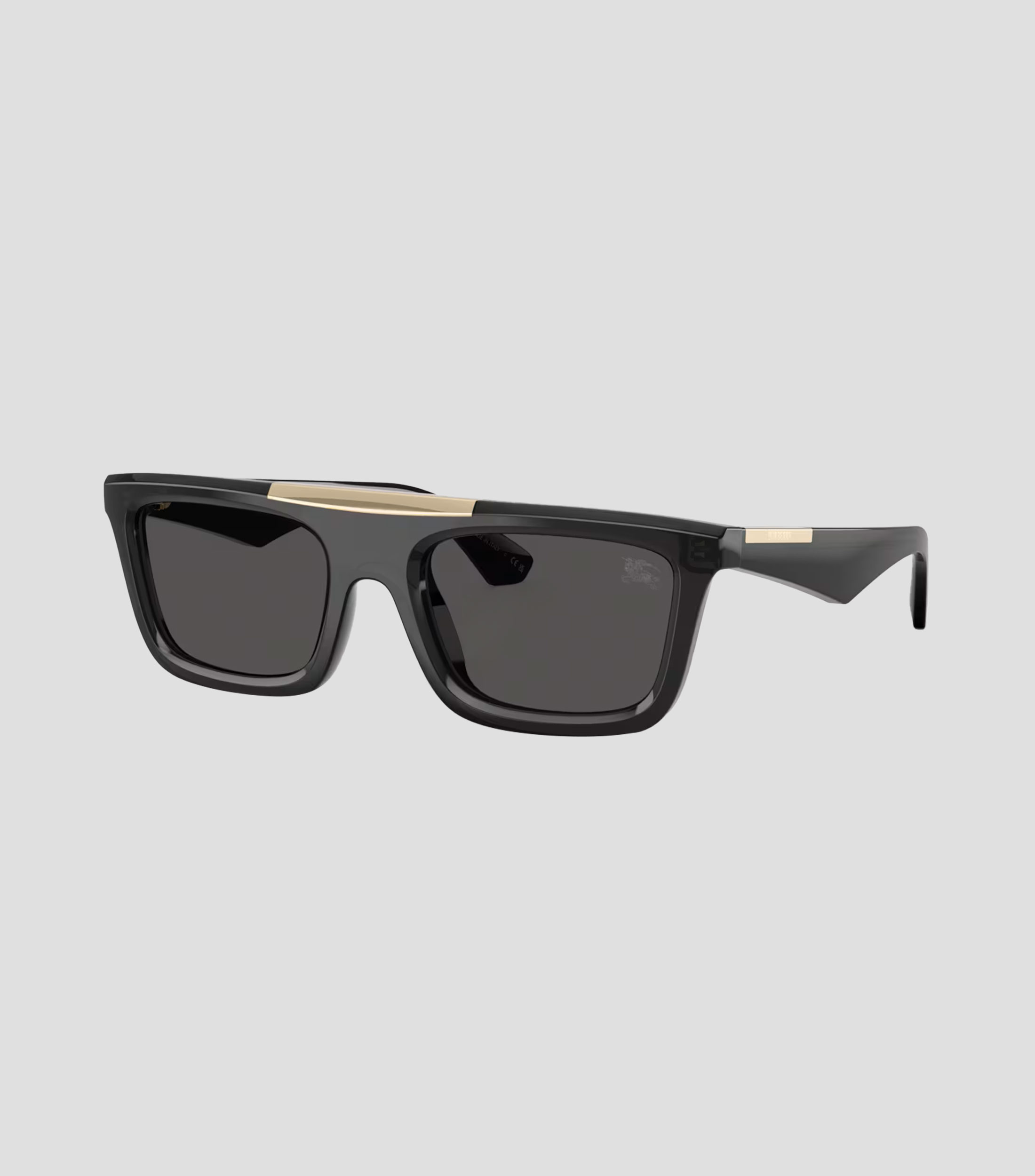 Lentes de sol rectangular gris obscuro Hombre