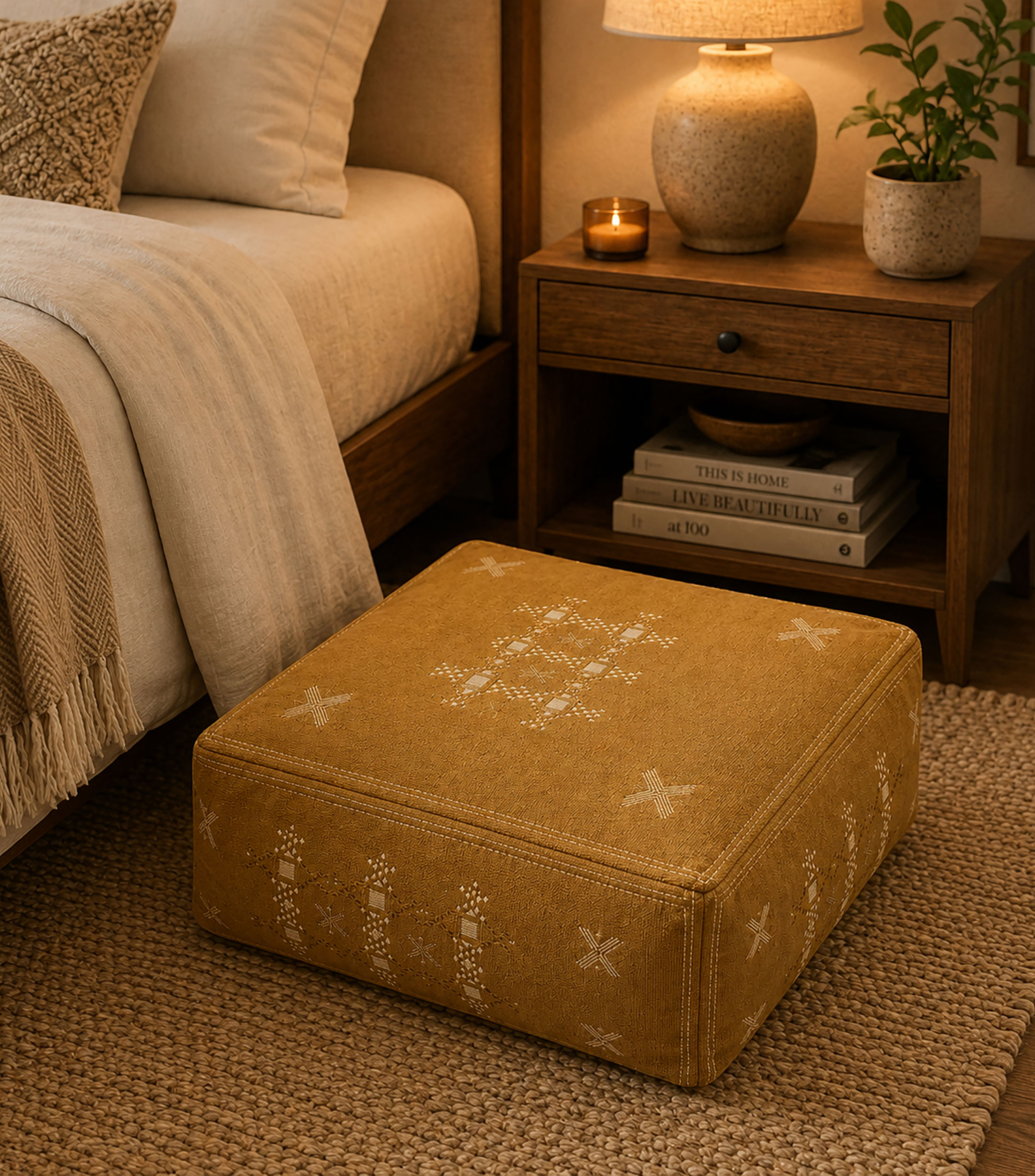 Taburete en textil