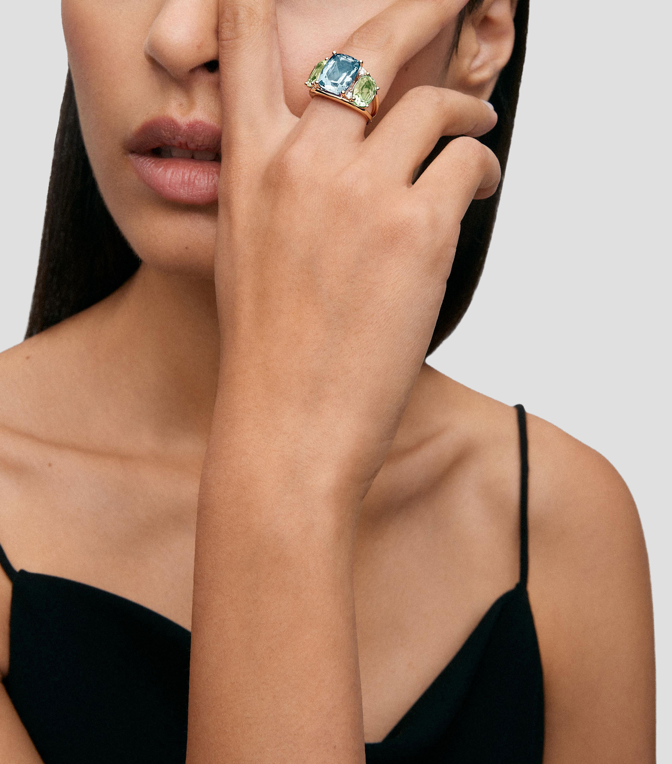Anillo en Oro con Amatista Mujer