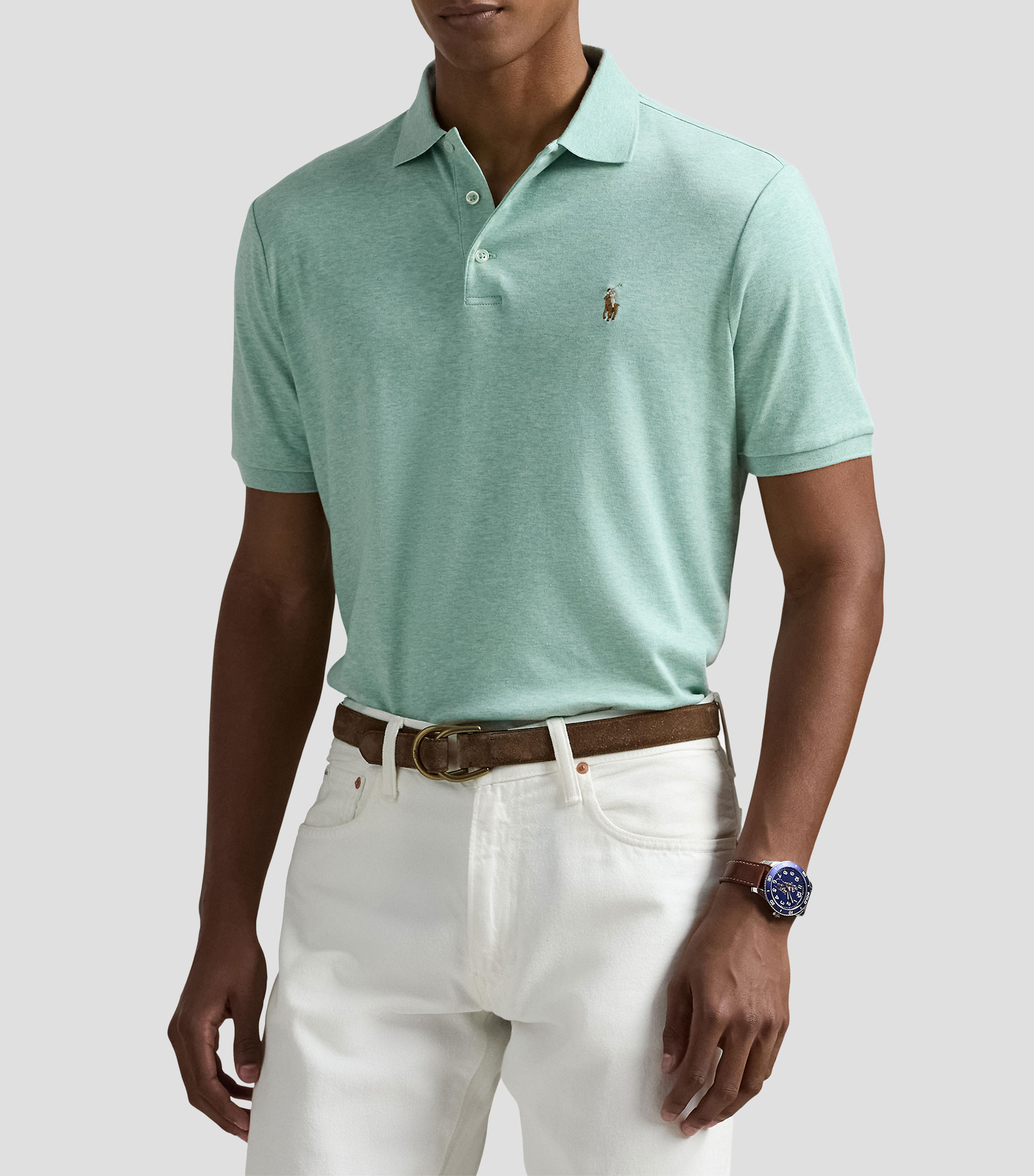 Playera tipo polo manga corta lisa Hombre