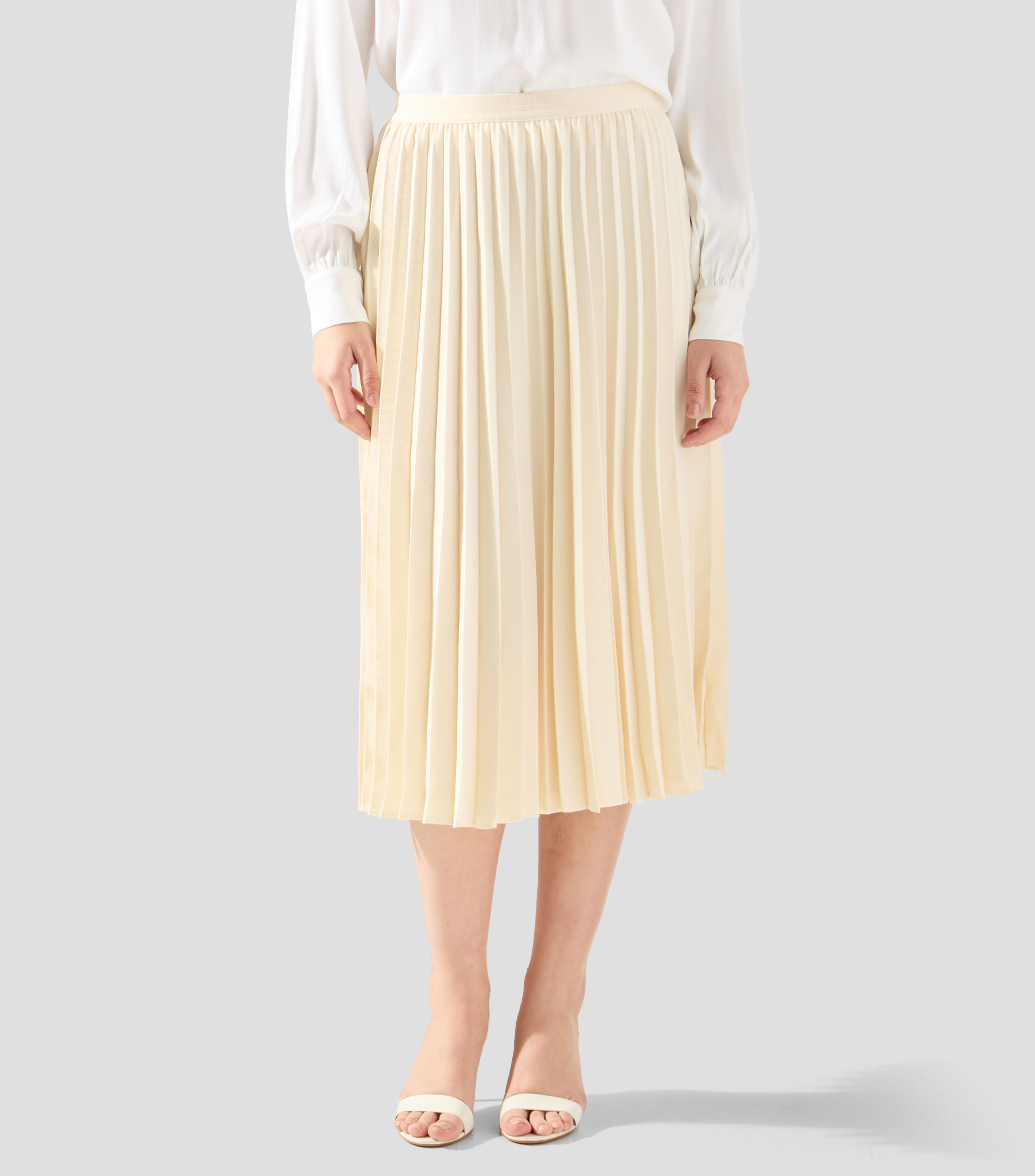 Falda midi de corte regular lisa Mujer