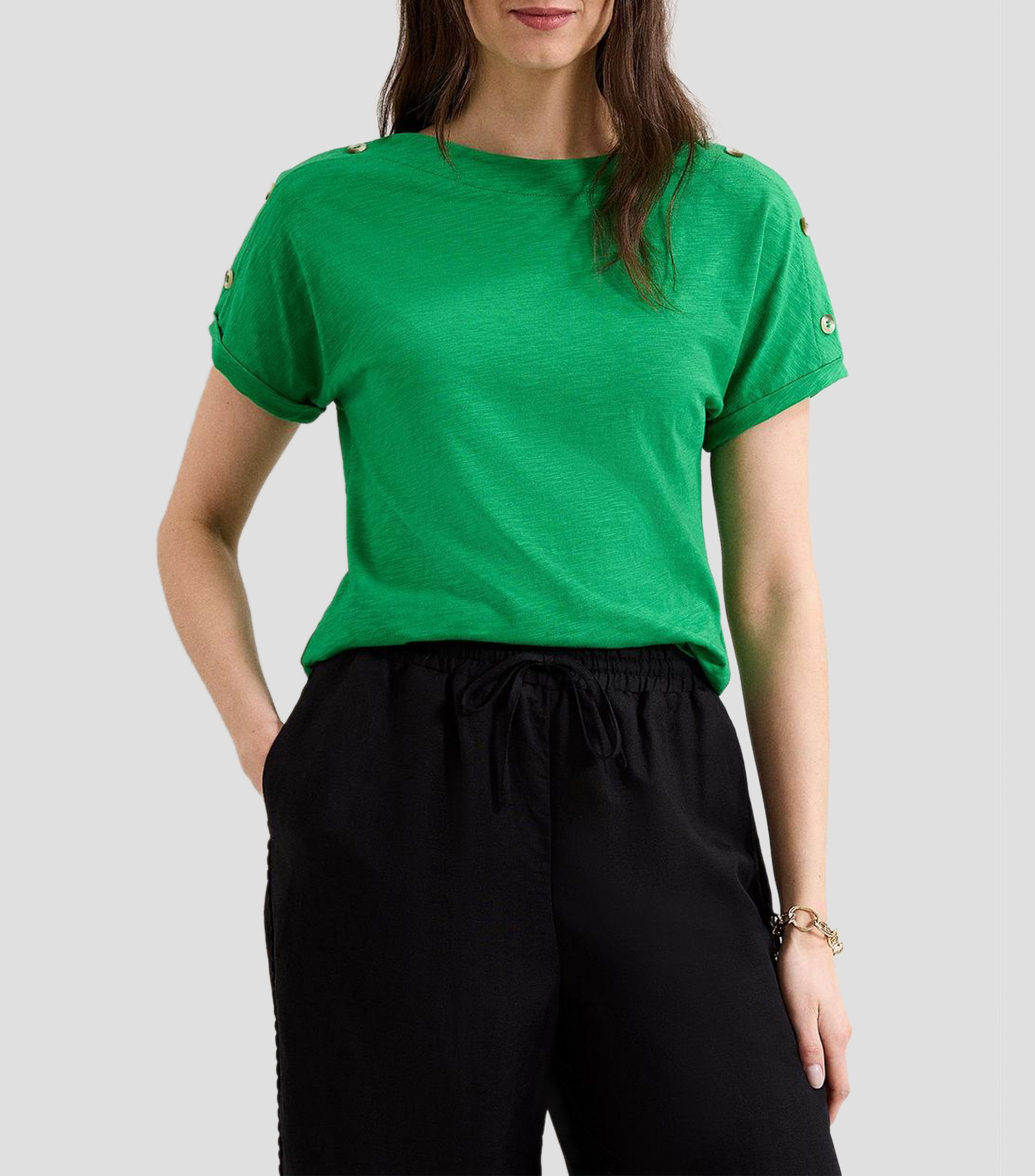 Blusa jaspeado manga corta Mujer