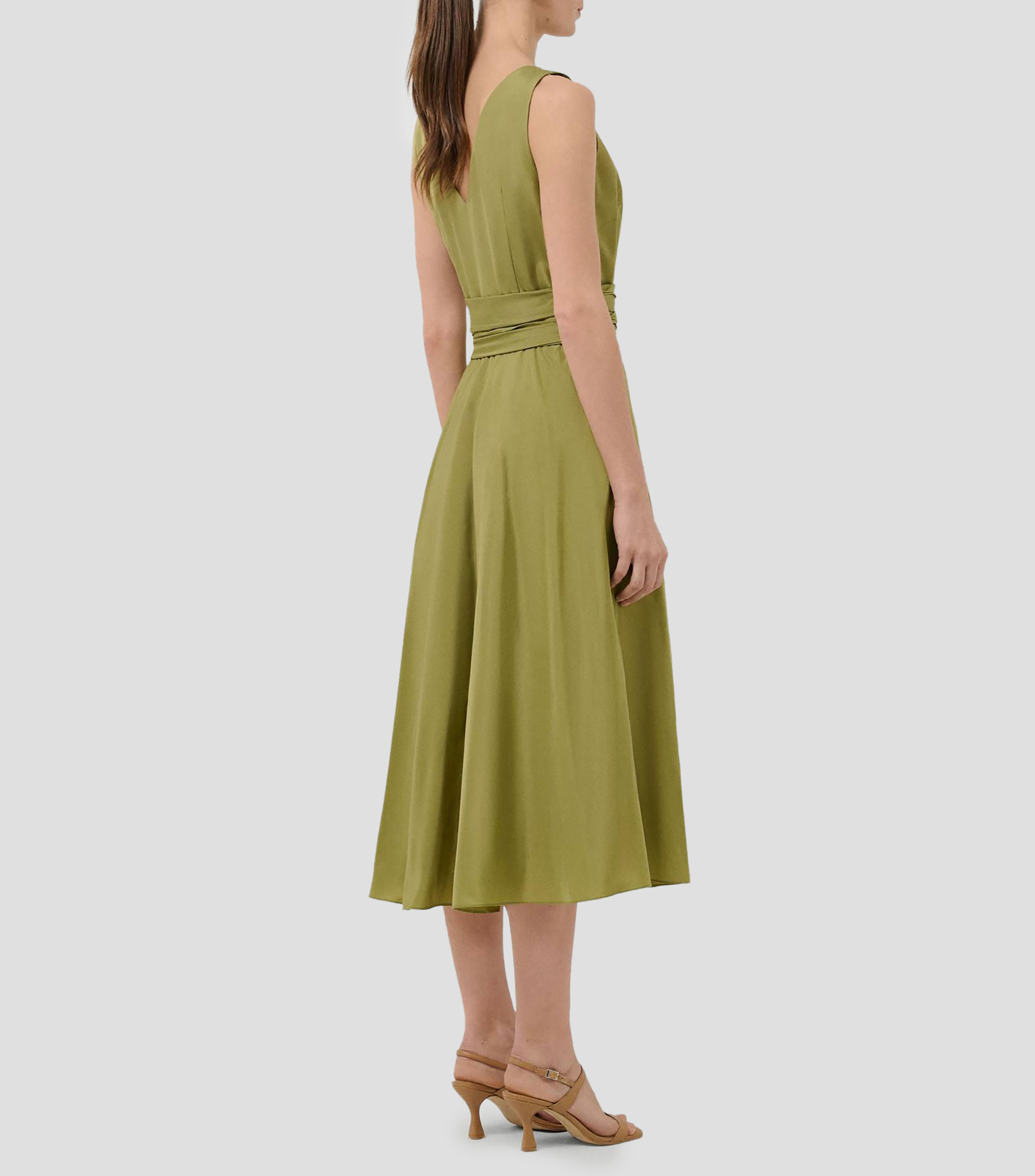 Vestido midi liso Mujer