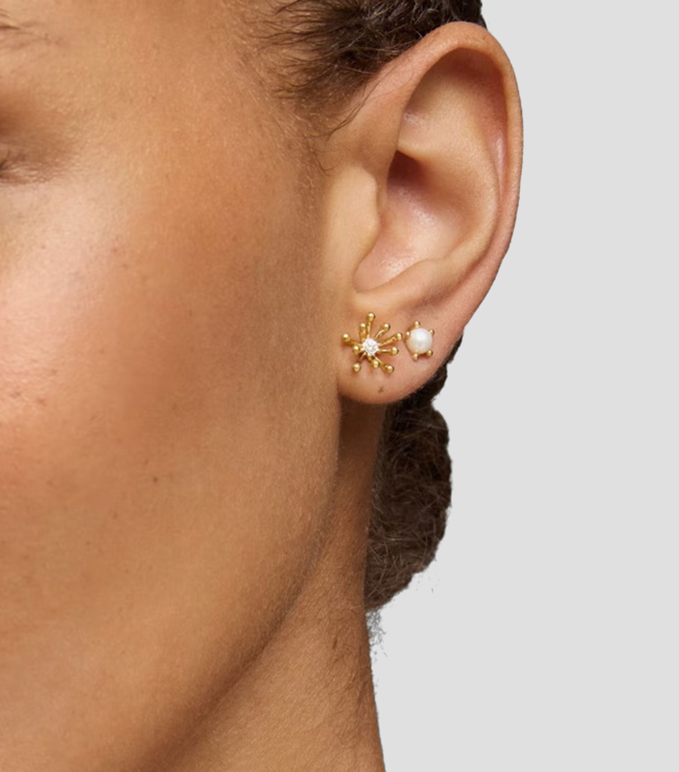 Aretes en oro flor Mujer