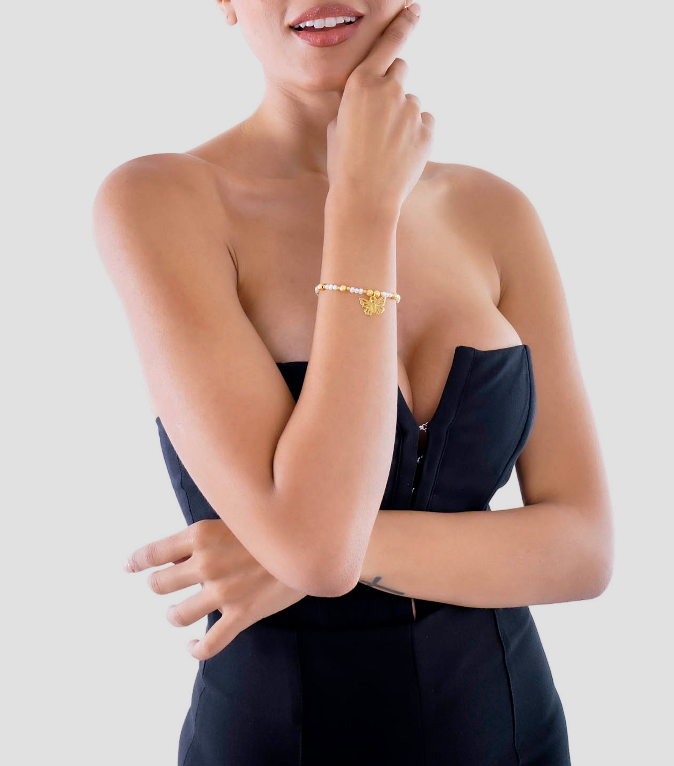 Brazalete con mariposa decorativa Mujer