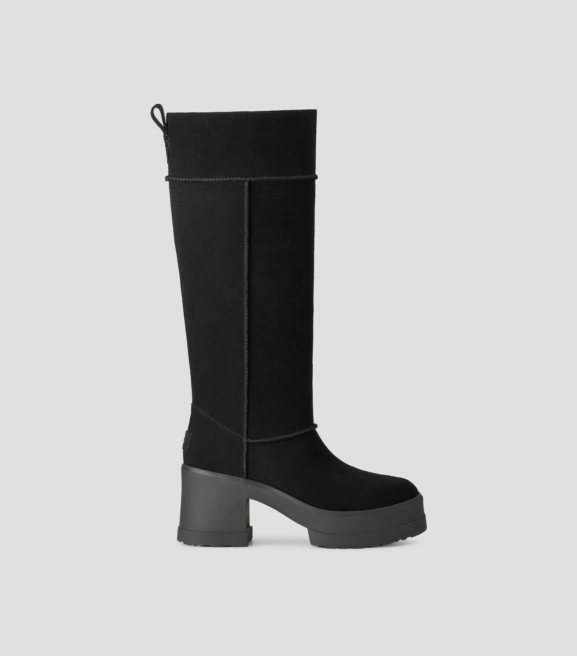 Botas largas Moxy Knee-High de cuero con tacón medio y ancho Mujer