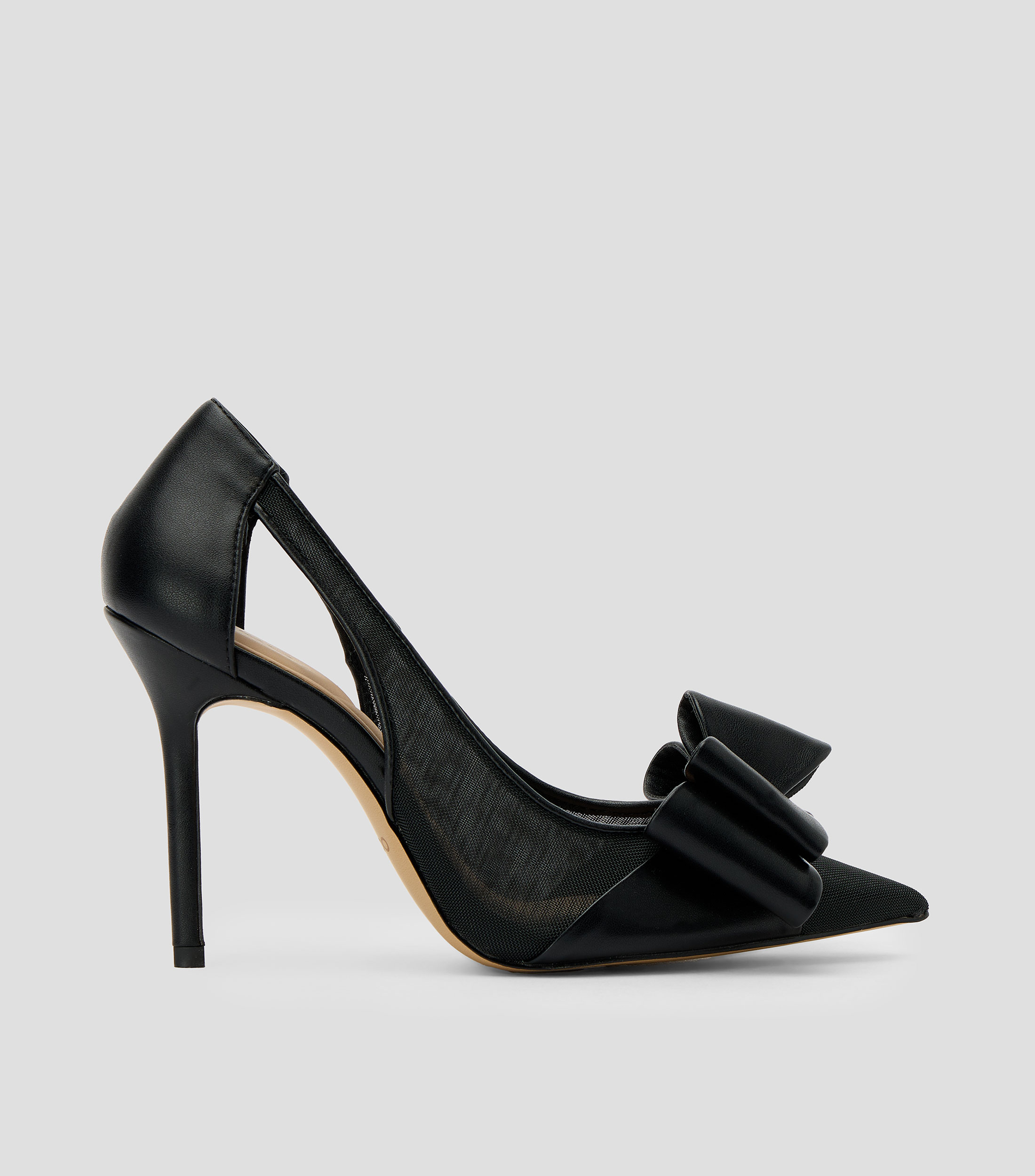 Zapatillas con tacón alto de aguja con moño Mujer