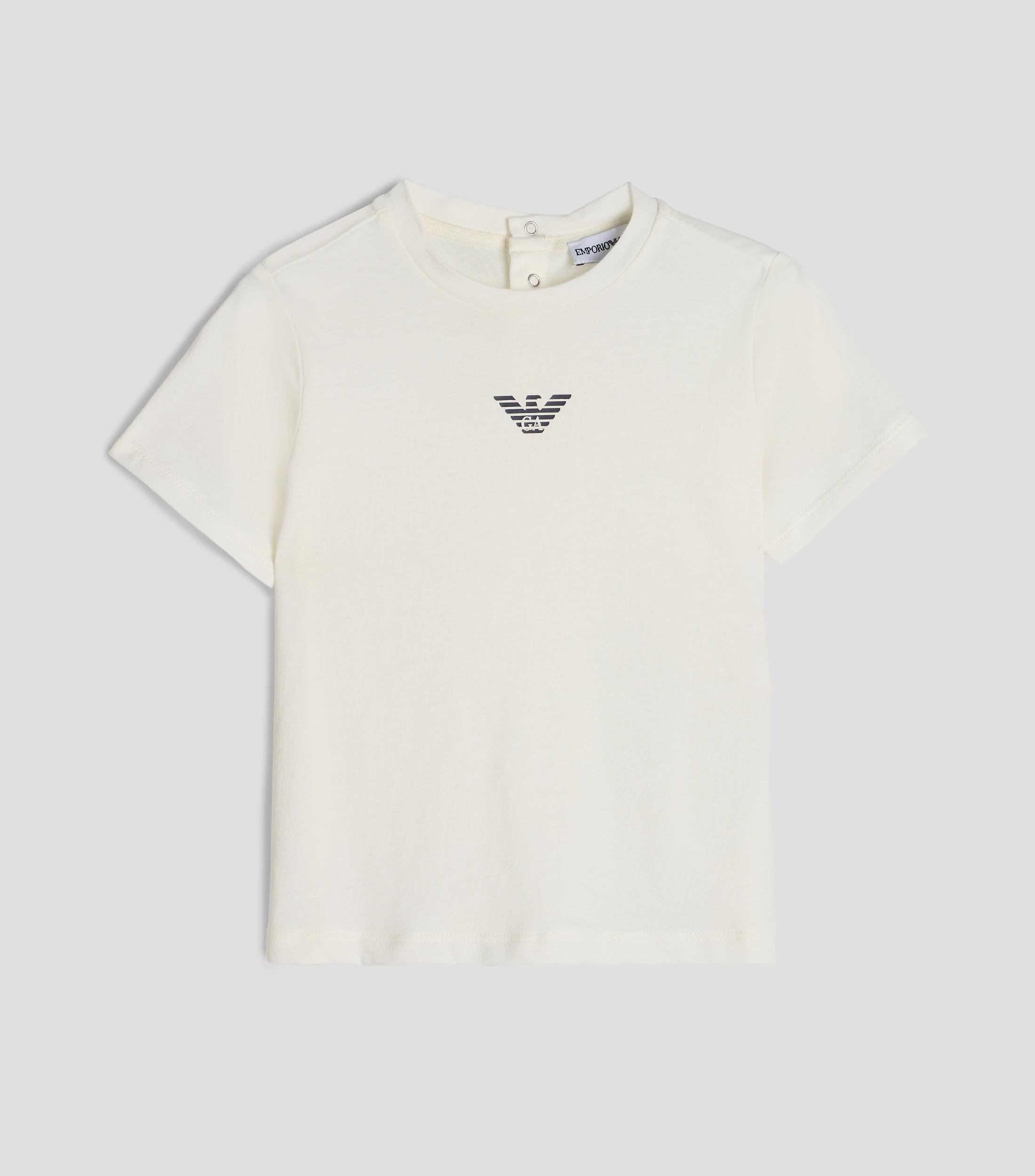 Playera de cuello redondo con manga corta lisa Niña