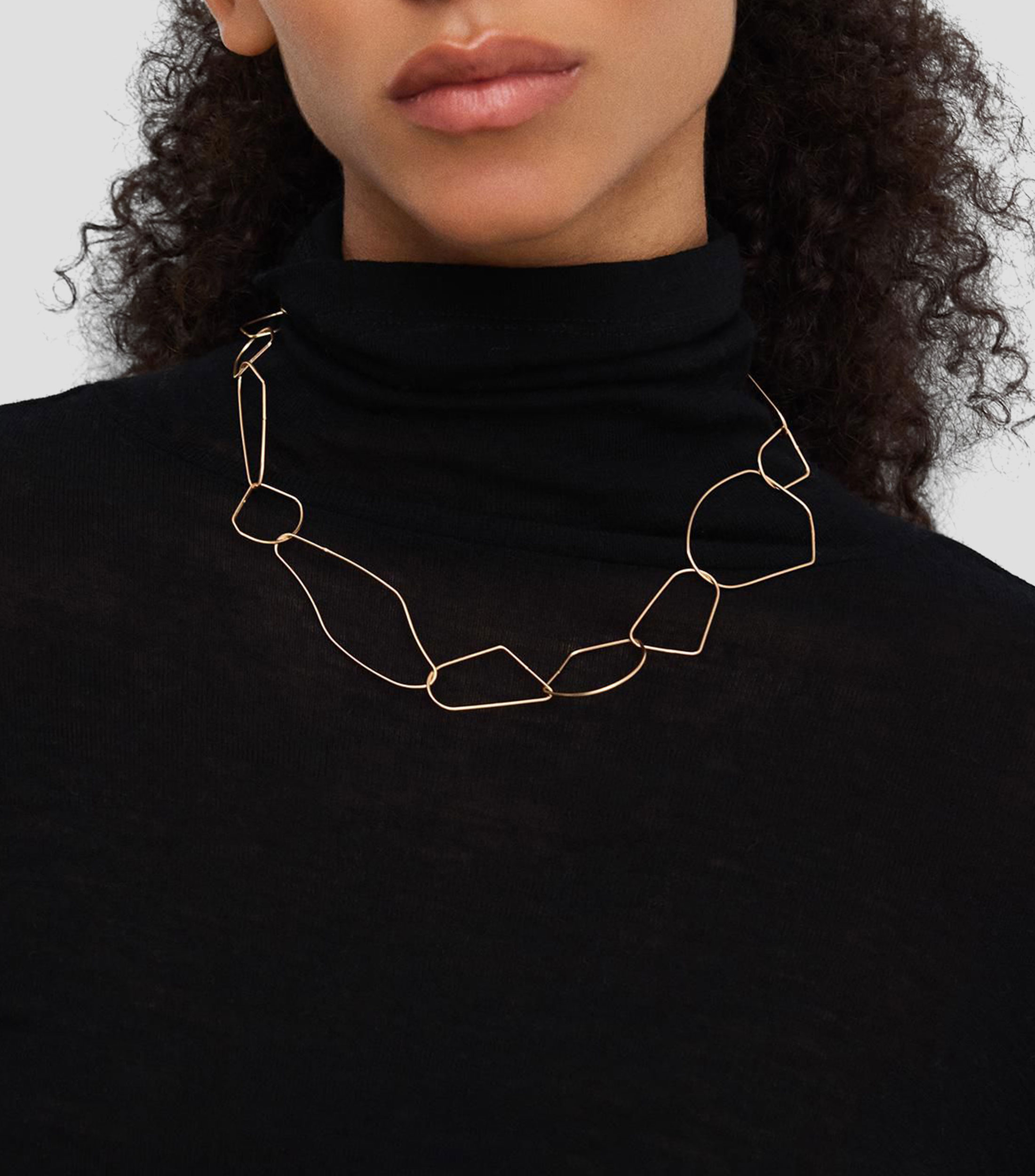 Collar con eslabones irregulares finos Mujer