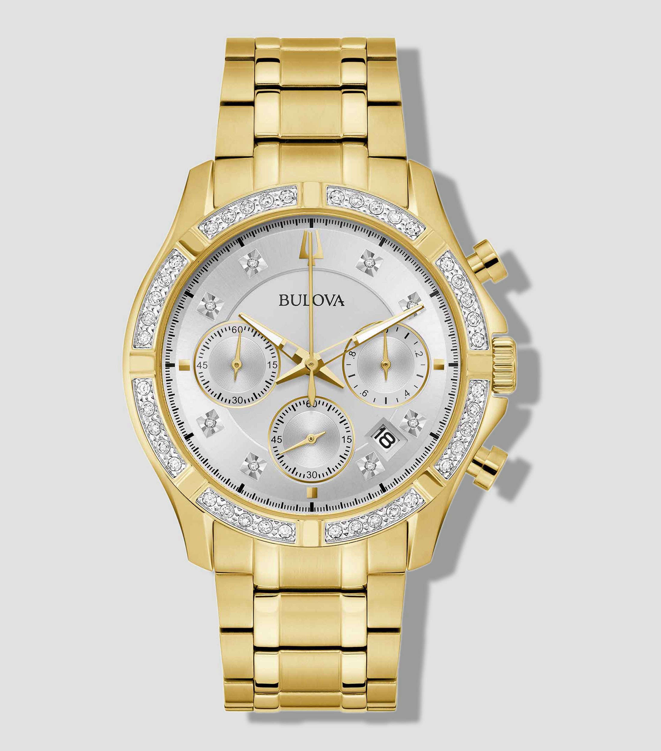 Reloj Unisex Diamantes de Vestir, Dorado