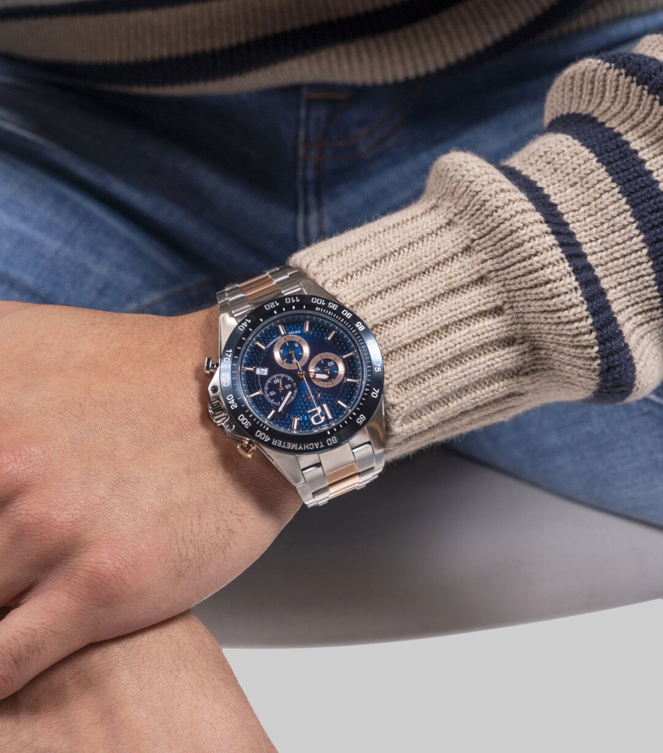 Reloj para Hombre casual Audacious plateado, dorado