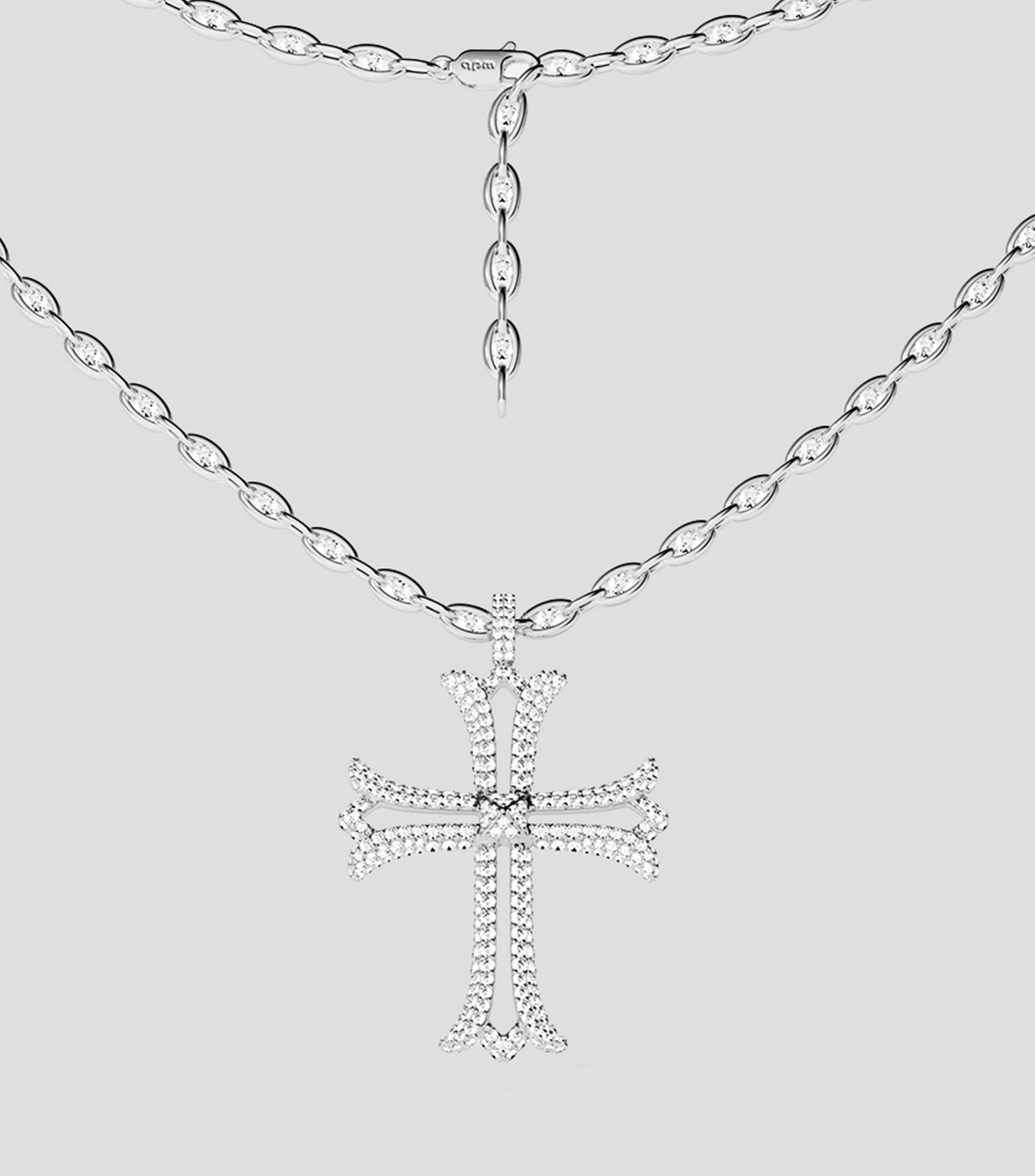 Collar Yacht Club Cruz Pave con circonia cúbica Mujer