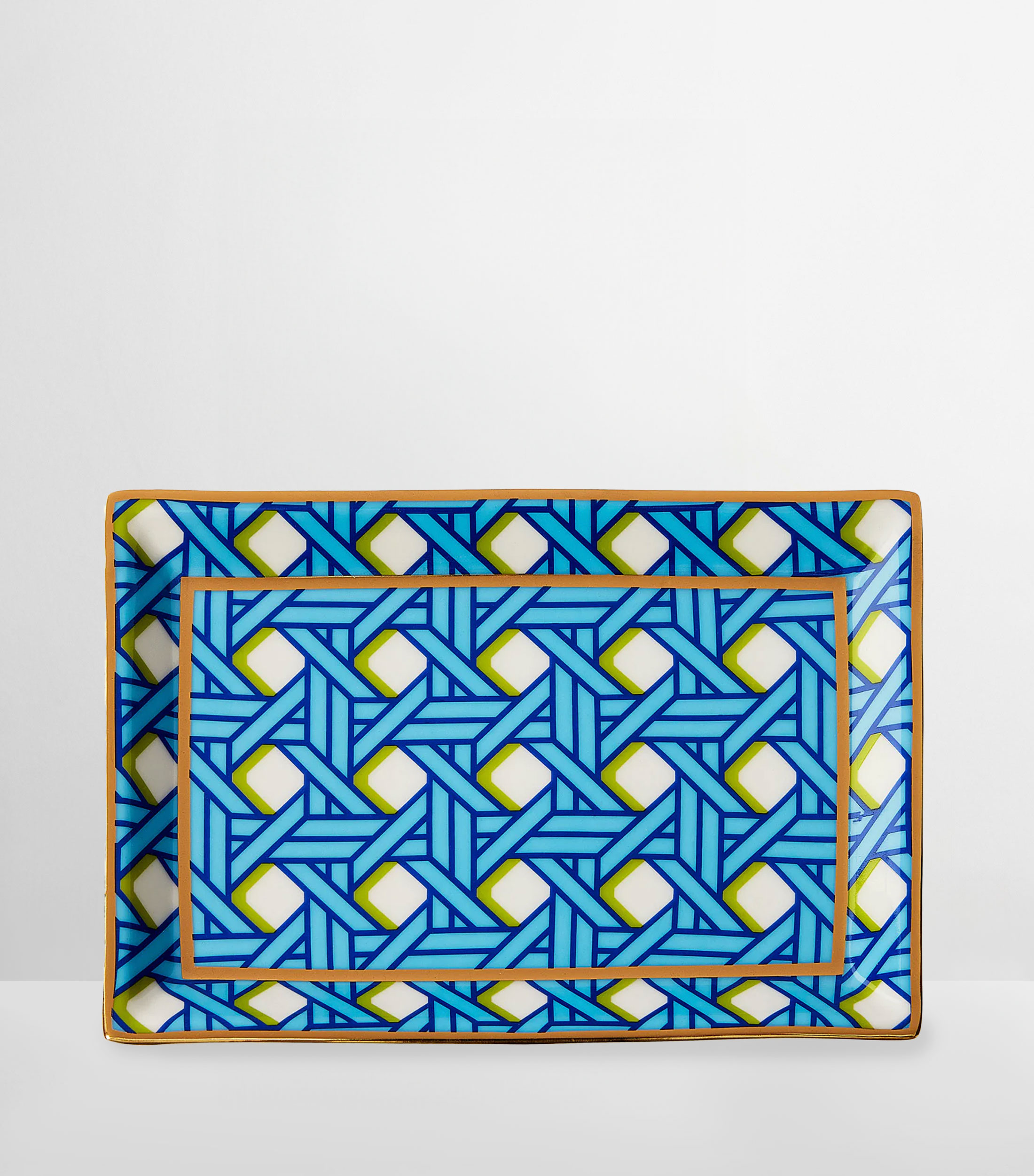 Charola decorativa Basketweave en porcelana